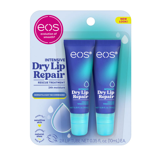 eos Lip Balm - The Hero | Lip Care to Repair and Protect Chapped and Dry Lips | Instant Hydration with Natural Ingredients |Twin Pack of 0.35 oz Each