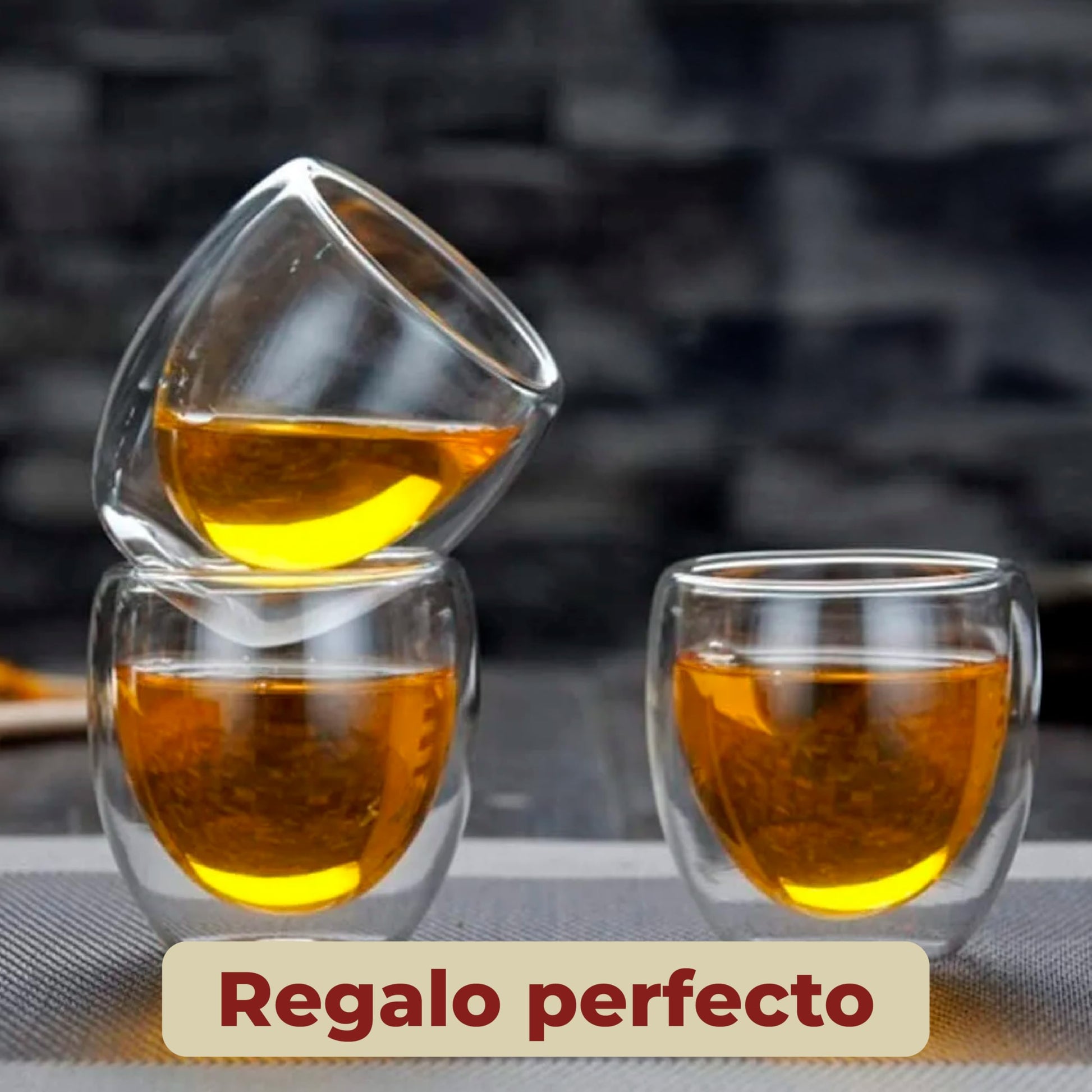 Juego de Tazas de Vidrio Doble Pared Mebix Transparente con Aislamiento Térmico para Café Espresso