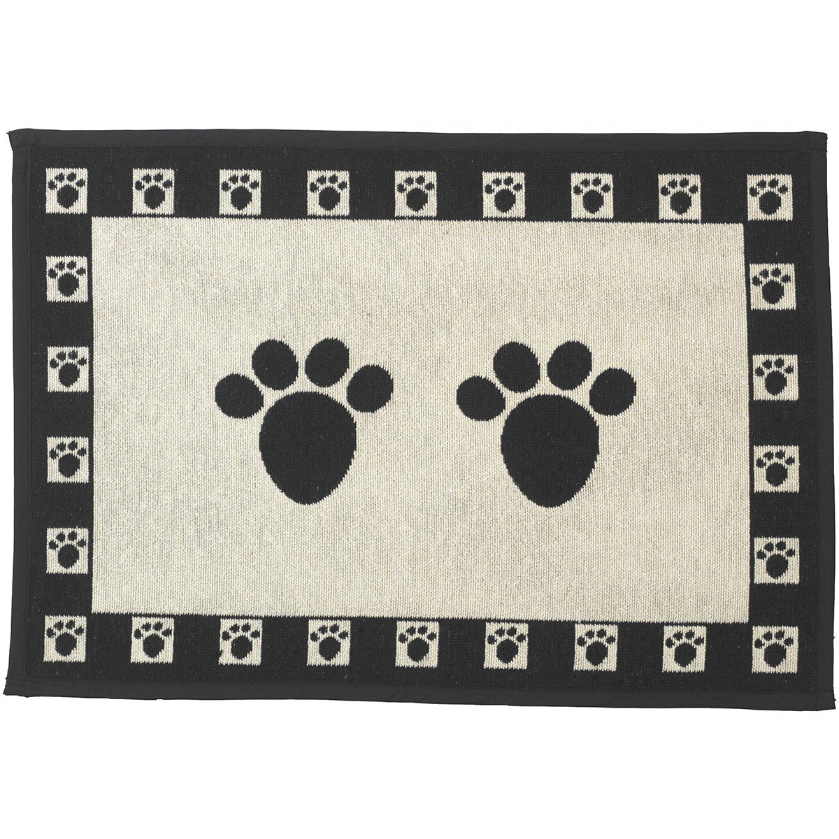 Mantel Individual PetRageous Natural Negro para Mascota 13x19 Pulgadas