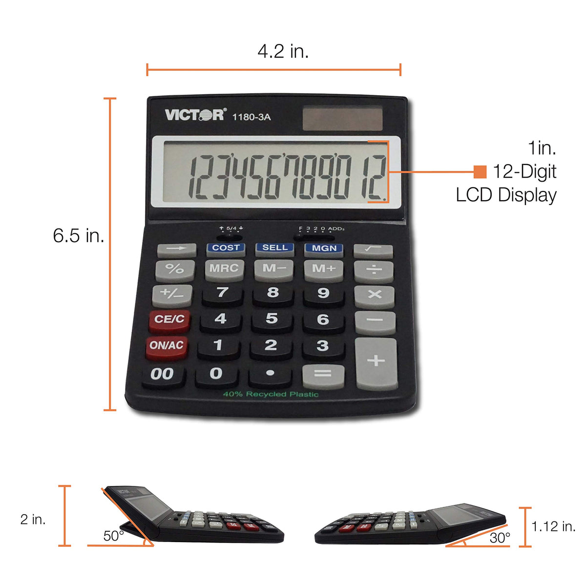 Calculadora Victor LCD 12 Dígitos Antimicrobiana