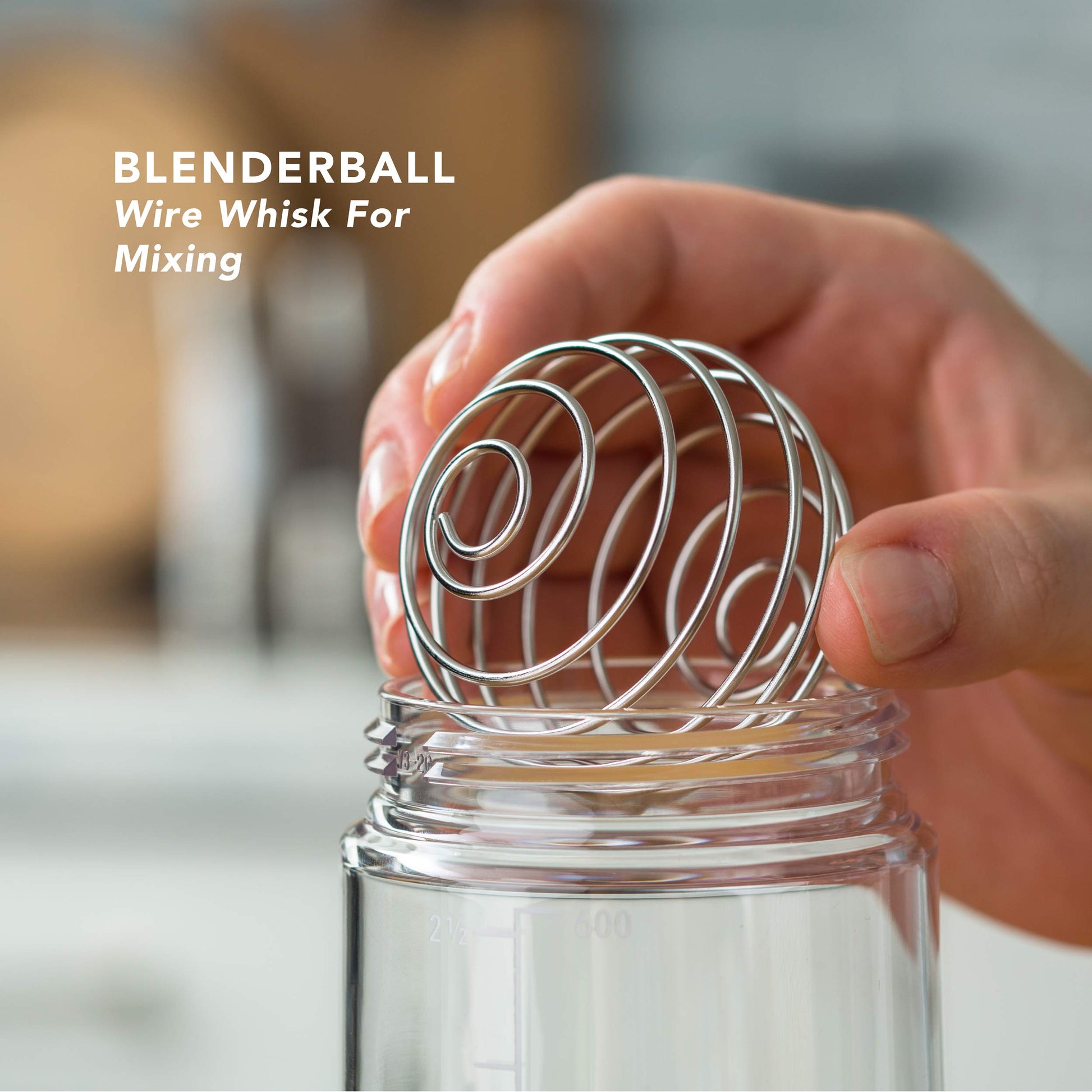 Shaker de Aderezos Whiskware Vidrio con Batidor de Alambre BlenderBall
