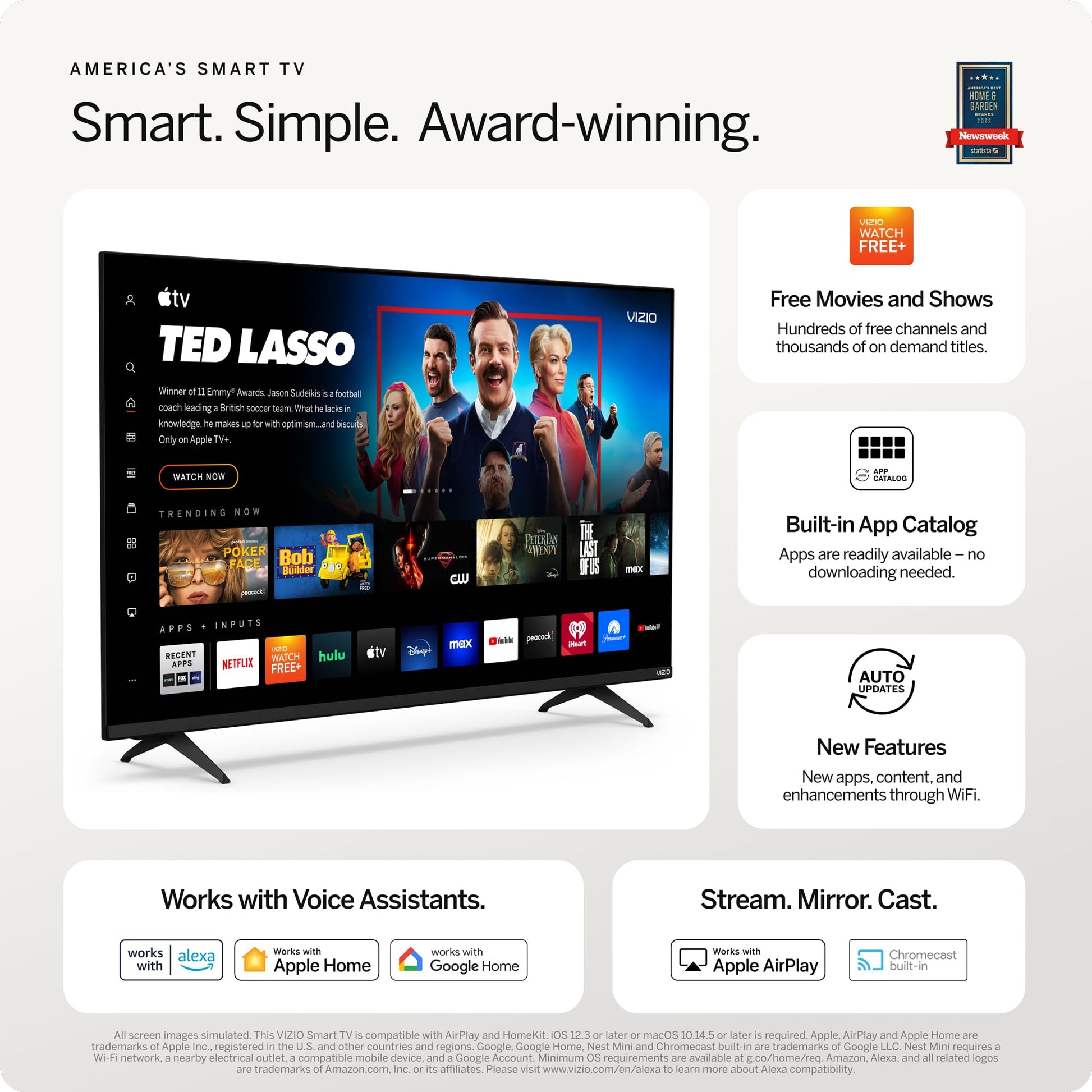 Smart TV VIZIO 40 Pulgadas Serie D Full HD 1080p con Apple AirPlay y Chromecast integrados Alexa 2023