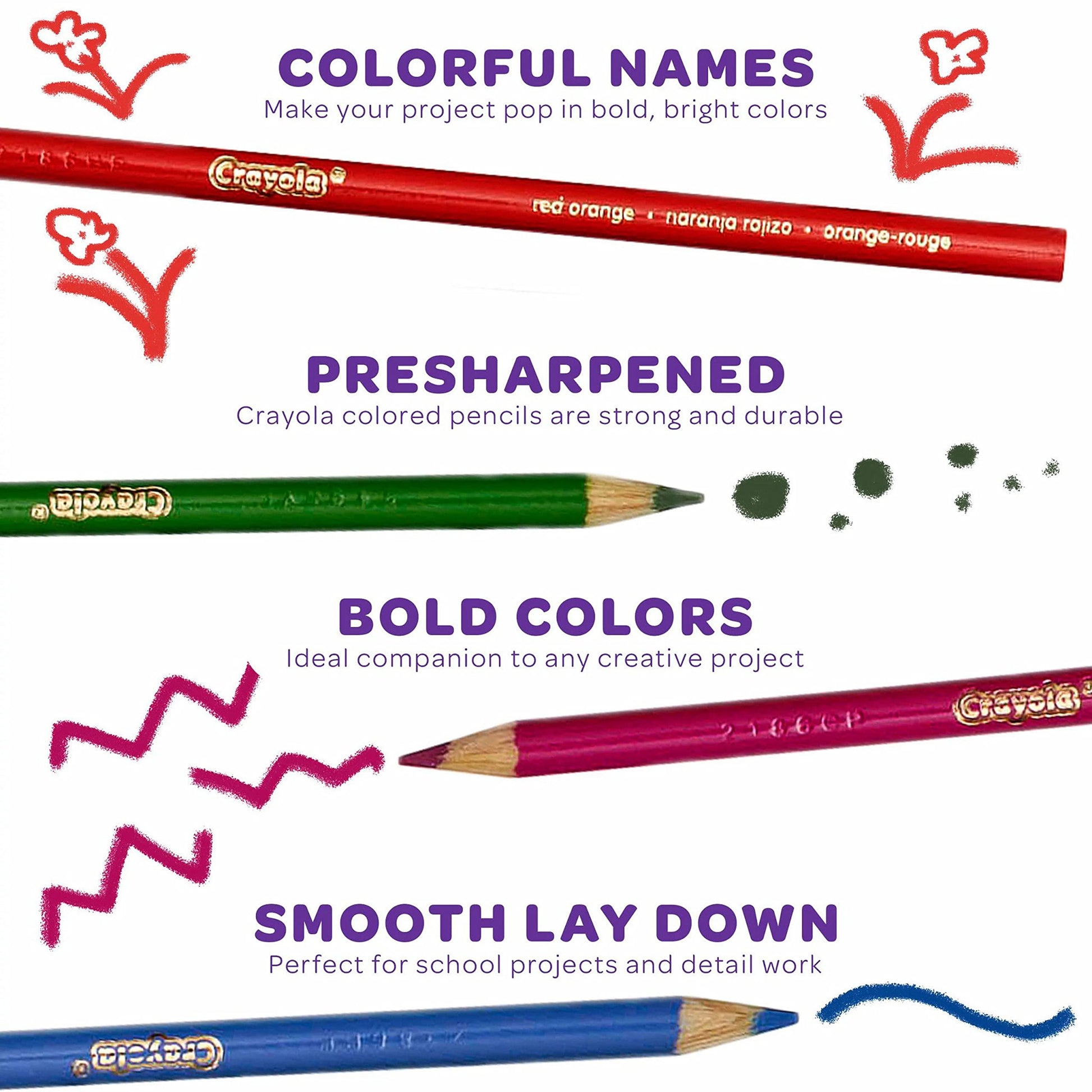 Crayola Lápices de Color, 24 Unidades - 2 Colores Metálicos y 2 Neón, ¡Nuevos