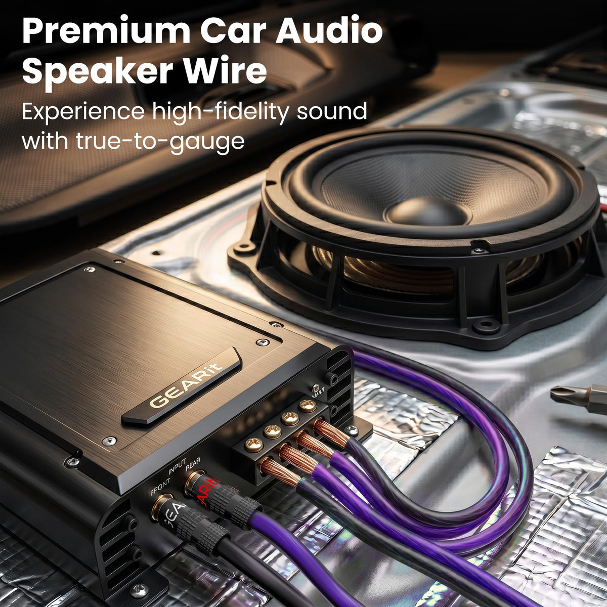 Cable de Altavoz GEARit 100 Pies Calibre 16 con Marcadores de Polaridad para Audio en Coche y Cine en Casa
