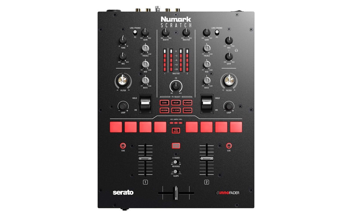 Mezcladora DJ Numark Scratch Roja con Serato DJ Pro y Innofader para Hombre