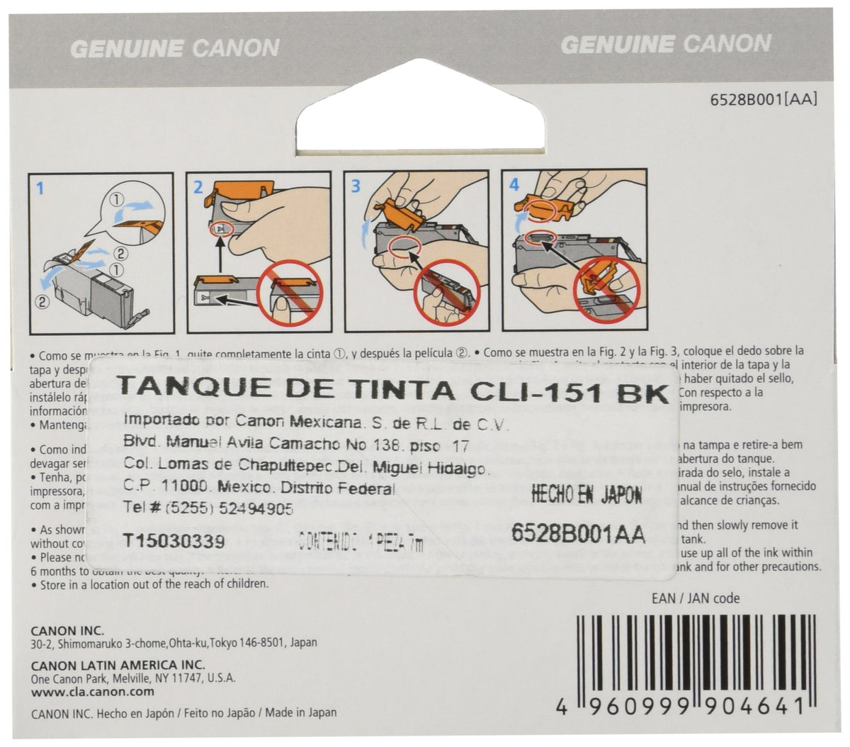 Cartucho de Tinta Canon Negro CLI-151