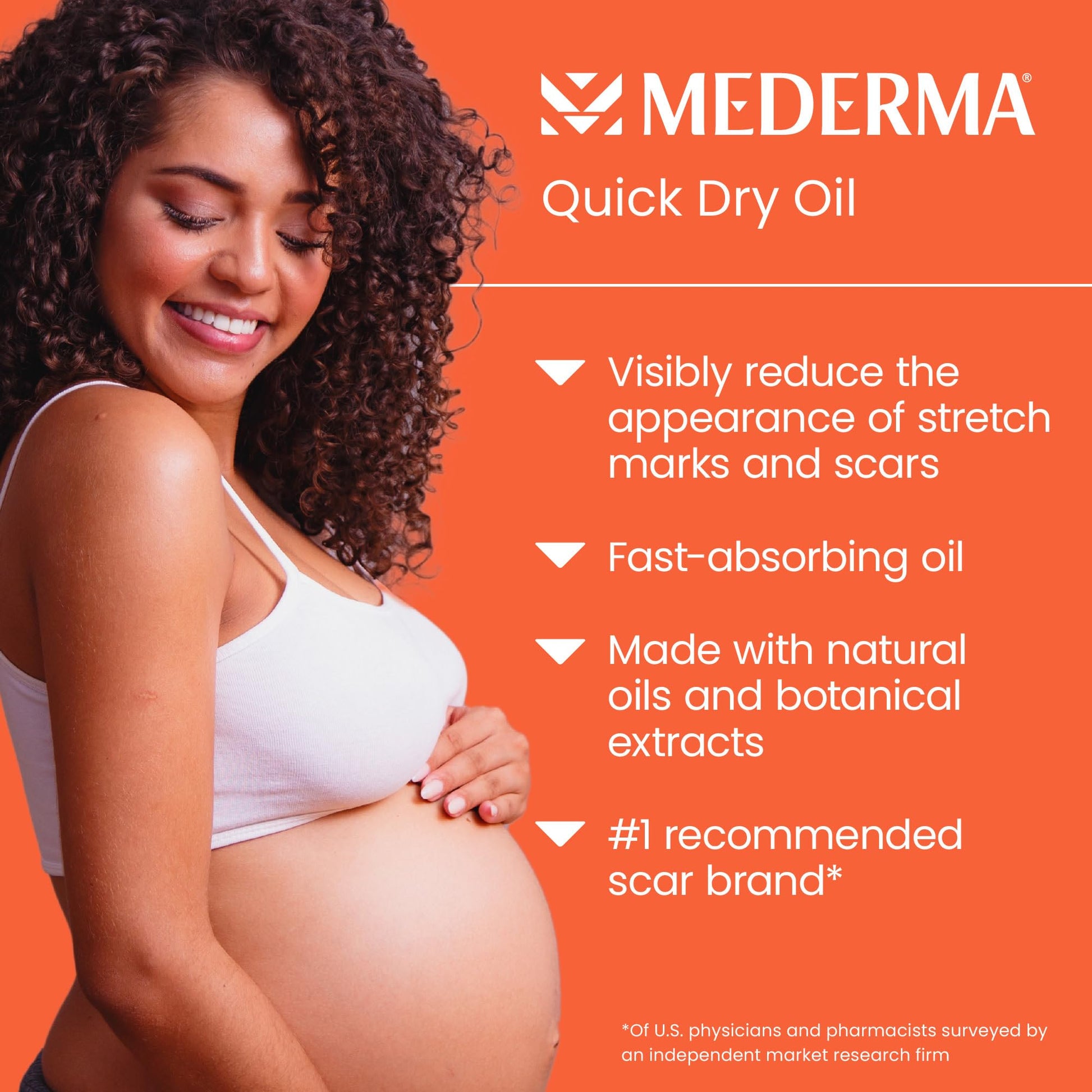 Mederma Quick Dry Oil, Scar and Stretch Mark Treatment, Helps to Improve the Appearance of Scars and Stretch Marks, with Natural Botanical Extracts, Paraben Free, Fast-Absorbing, 3.4oz (100ml)