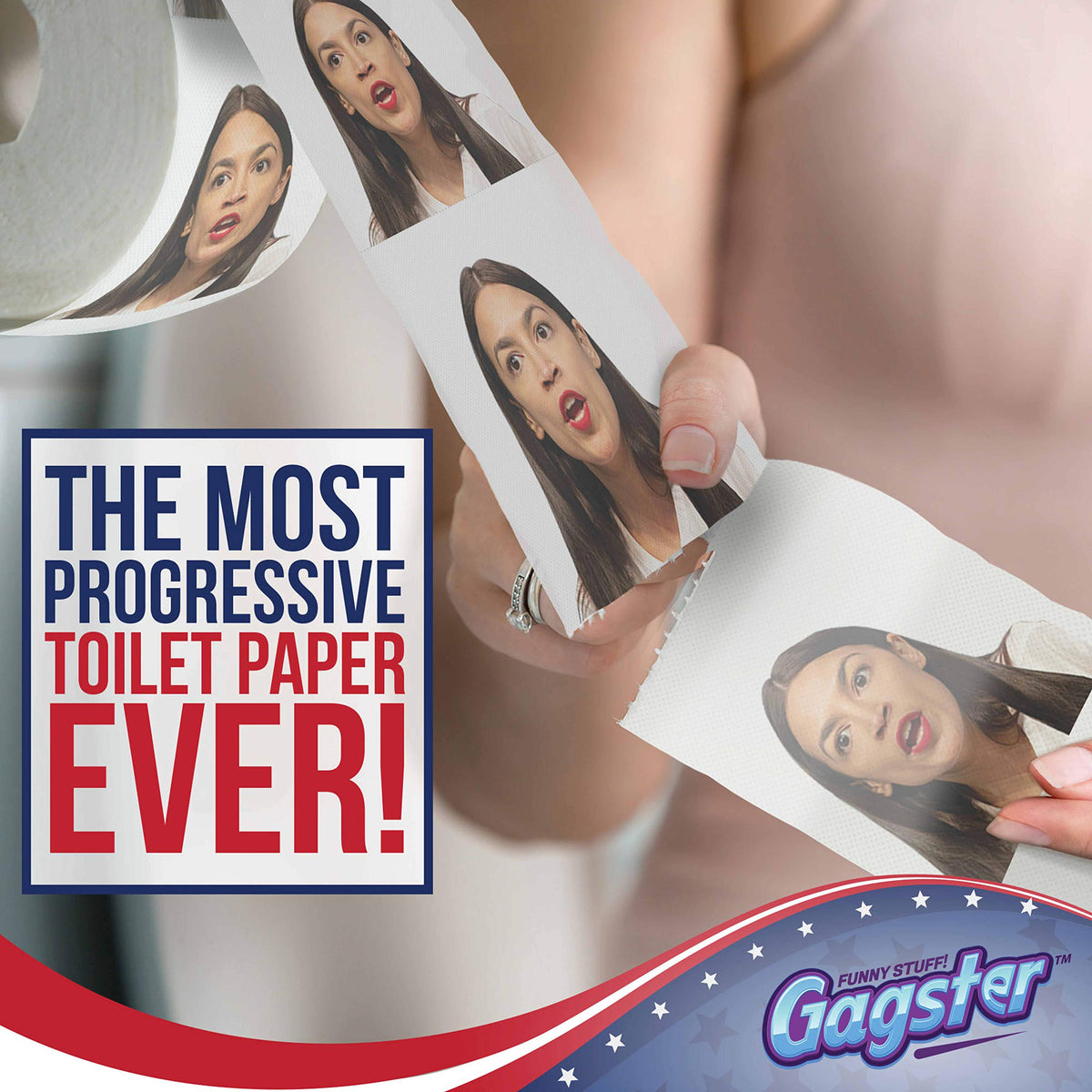 Rollo de Papel Higiénico Gagster Político Divertida Broma con Imagen AOC