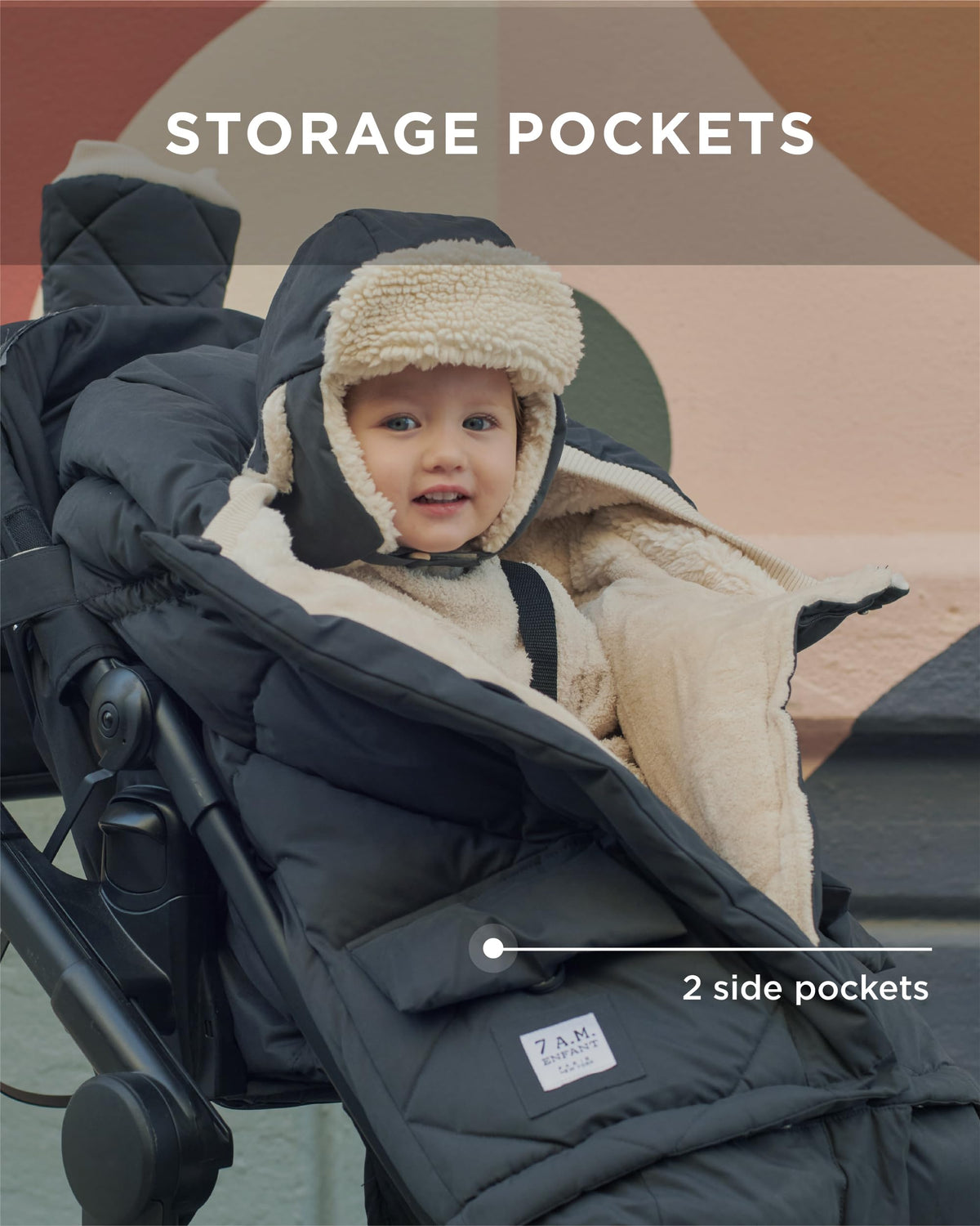 Manta Ajustable 7AM Enfant Invierno Unisex Multiusos Forro Polar Cálido Con Capucha Repelente al Agua Para Asiento de Coche de Bebé
