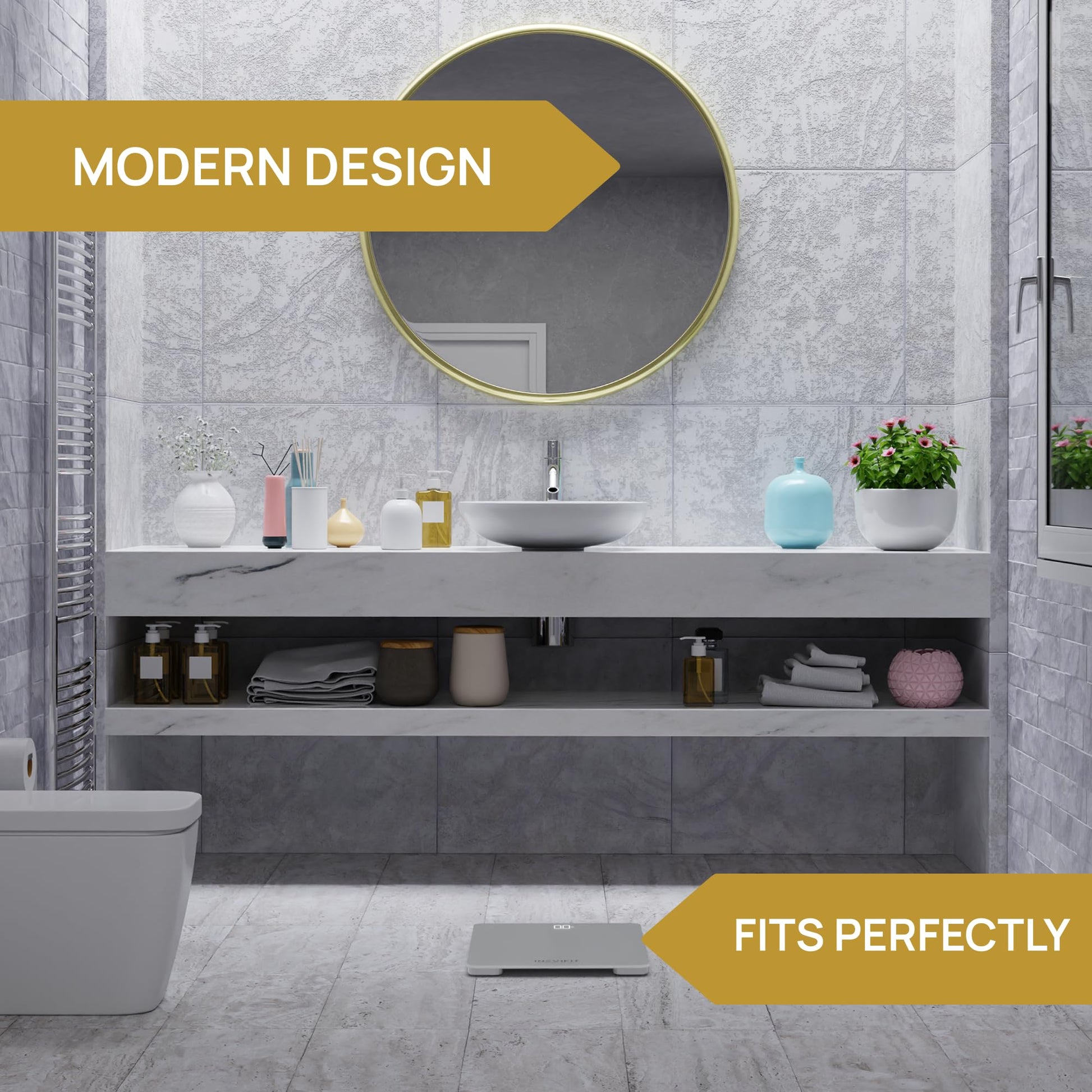 INEVIFIT Bathroom Scale, Highly Accurate Digital Bathroom Body Scale, Measures Weight for Multiple Users. Includes a 5-Year Warranty