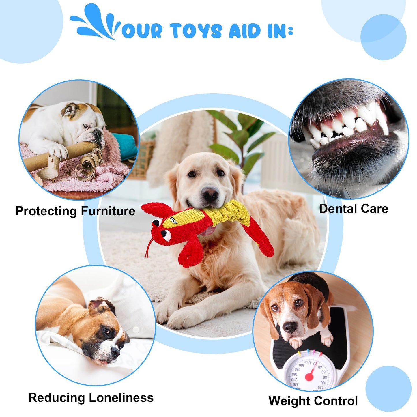 IOKHEIRA Juguetes para Perros para Masticadores Agresivos, Juguetes para Perros Grandes, Resistentes Y Duraderos, Indestructibles, Juguetes para Masticar Perros Grandes Y Razas Grandes