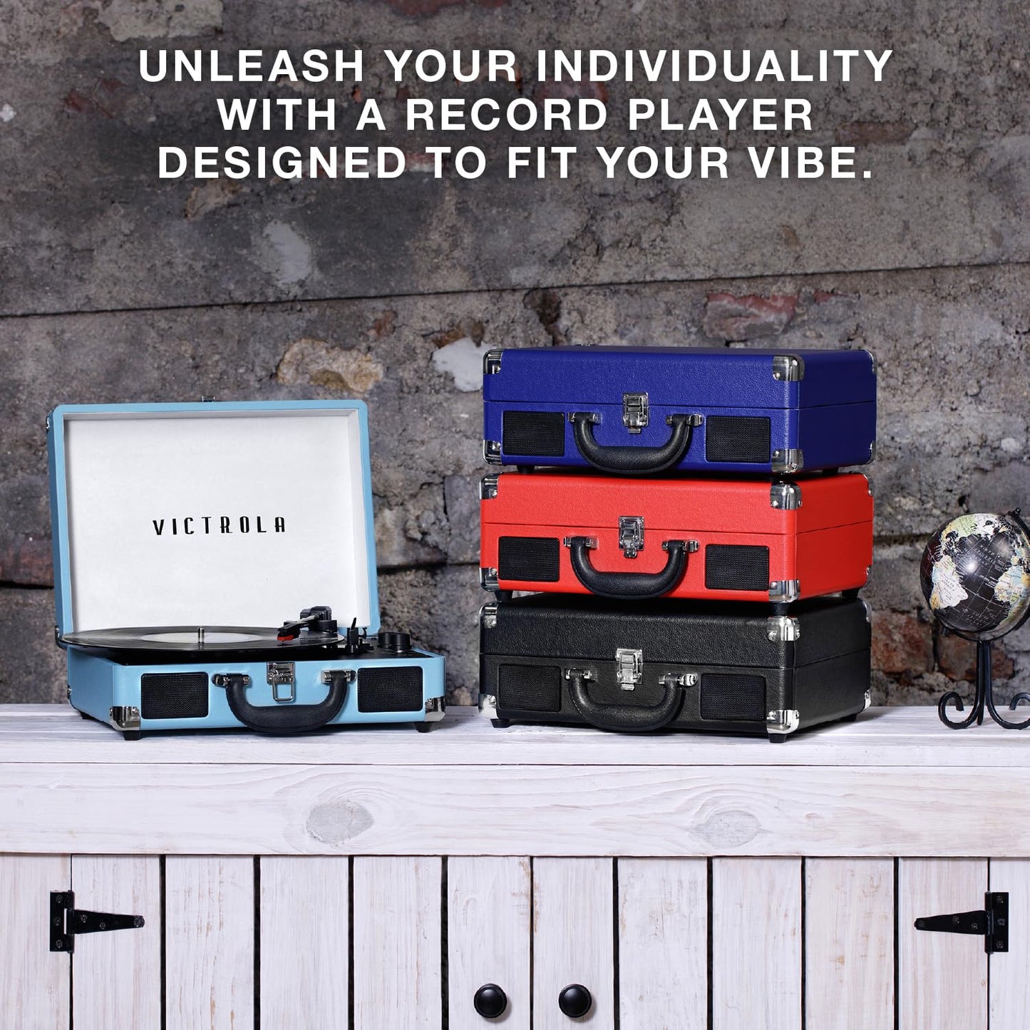 Tocadiscos Portátil Victrola Journey Verde Oliva con Bluetooth y Altavoces Integrados