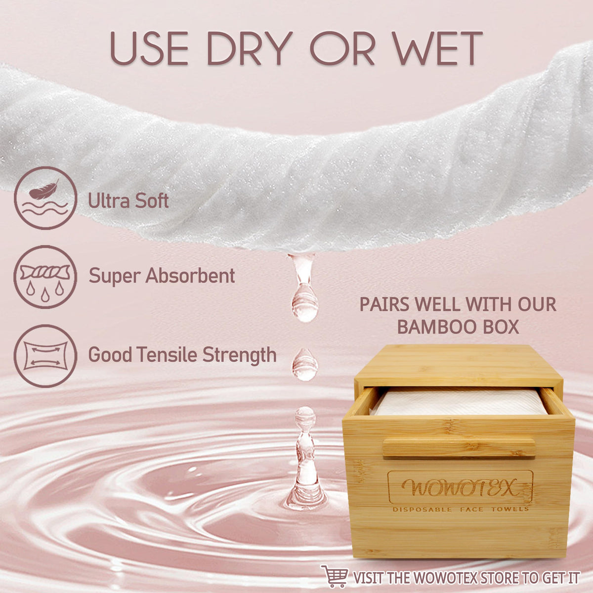 WOWOTEX - Toalla facial desechable 100% algodón, biodegradable, para secar la cara, 200 unidades, 4 unidades, extra gruesas, suaves, de uso único, 10 x 12 pulgadas, toallas grandes de limpieza para