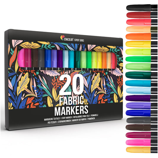 Marcadores de Tela Zenacolor Multicolor no Tóxicos Permanentes