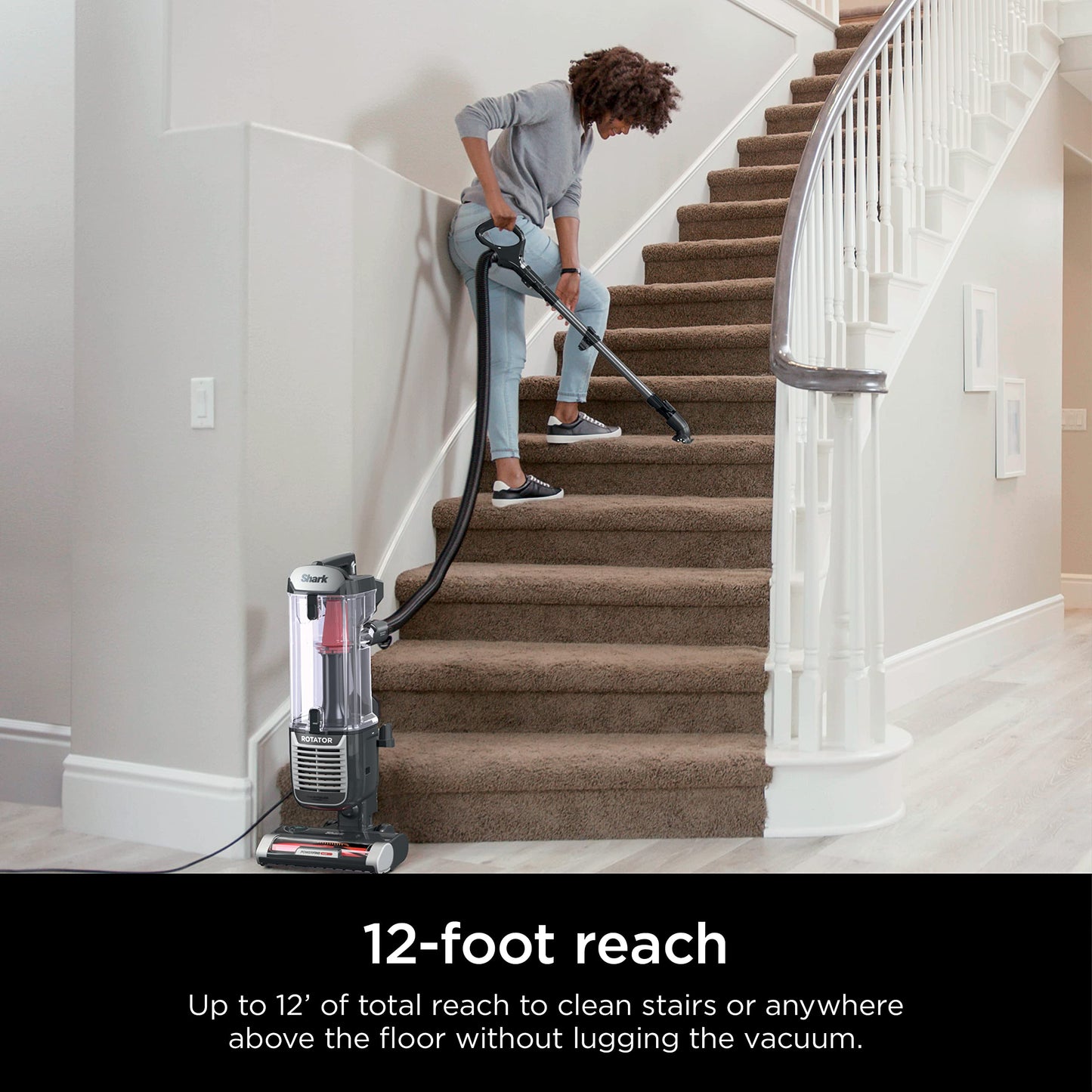 Shark ZU102 - Aspiradora Vertical para Mascotas con PowerFins HairPro y tecnología neutralizadora de olores, carbón, 2.9 L