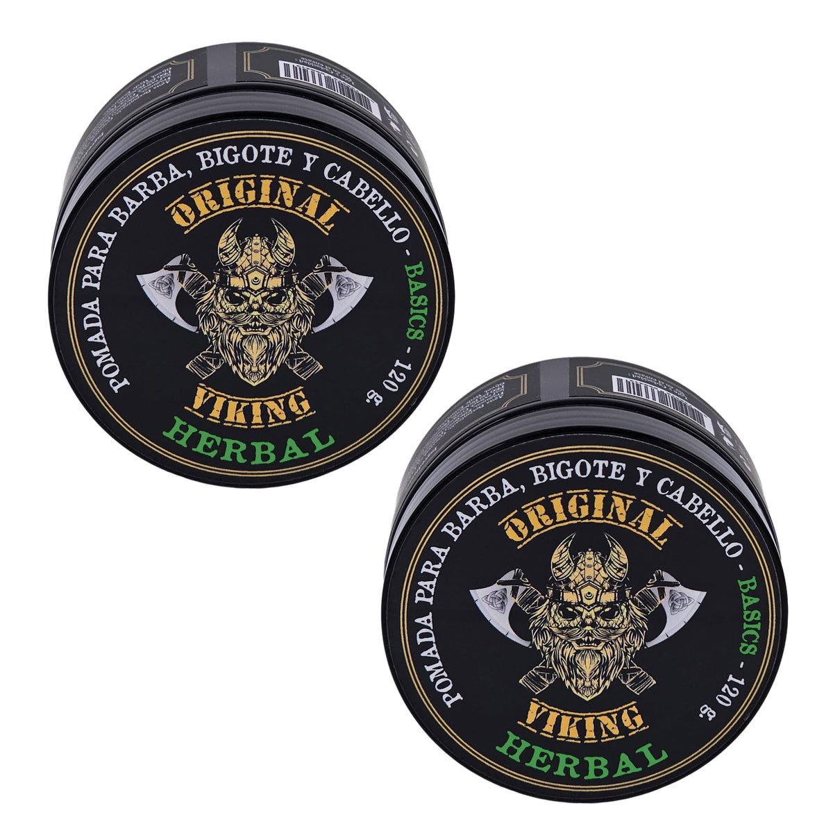 ORIGINAL VIKING Pomada Herbal 2 Pack – Pomada para Cabello Hombre Fijación Media con Aroma Natural Herbal | Modelado Preciso y Duradero | Para Cabello y Barba | Vegano, Sin Parabenos, Origen Natural | 2 x 120g (240g)