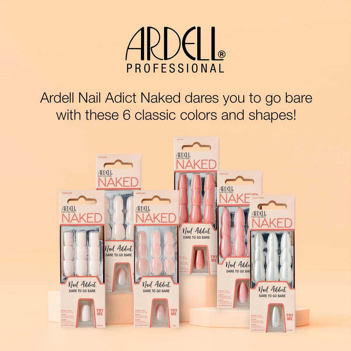 Ardell Uñas de Porcelana Naturales Fácil de Aplicar