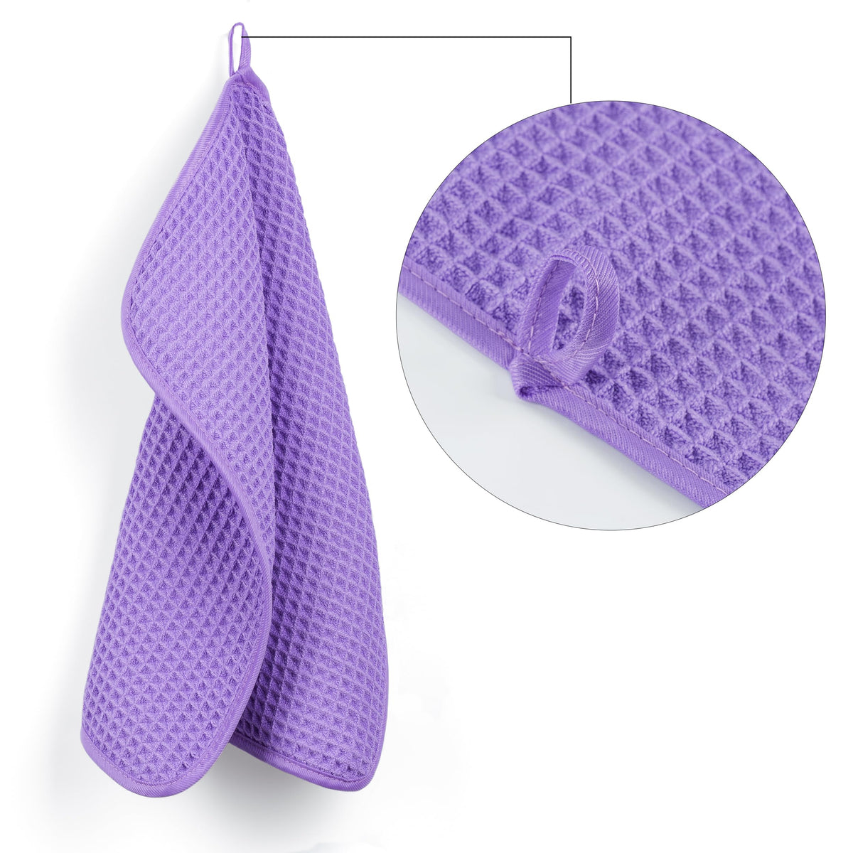 Polyte Toalla Facial de Microfibra Waffle 430 gsm, 33.0x33.0 cm