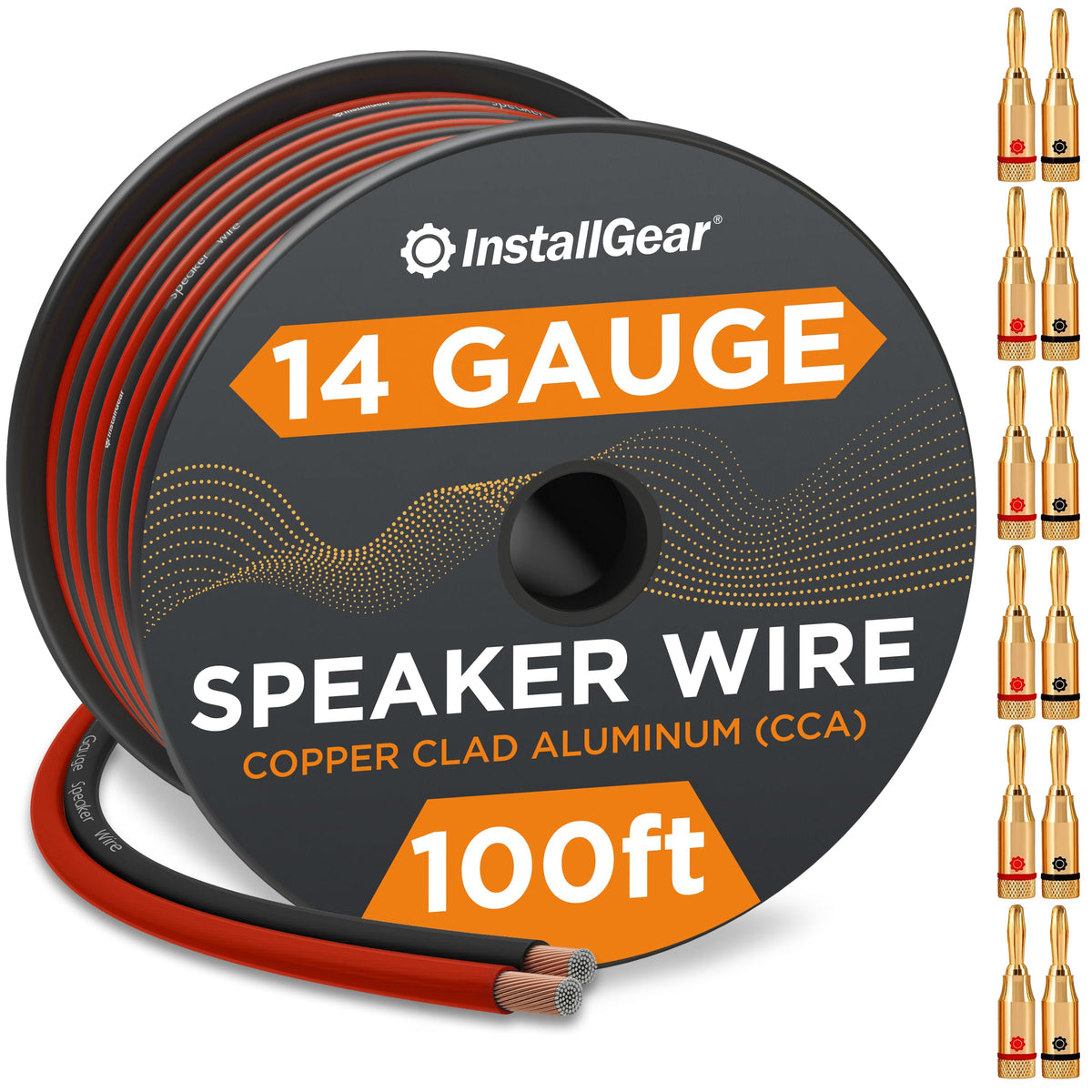 Cable de Altavoz InstallGear Aluminio Cobre Flexible 100 Pies para Cine en Casa