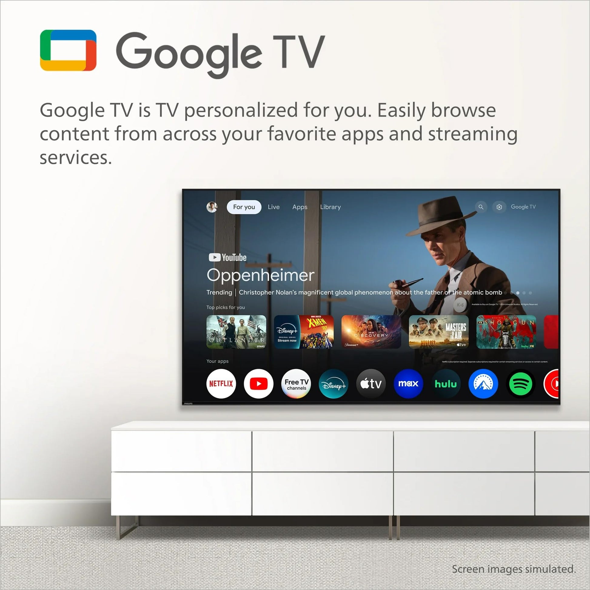 PHILIPS Television | 50 Pulgadas | Clase LED | Serie 7000 | 4K Ultra HD | 2160p | Sistema Operativo Android | Smart Google TV | HDR10 | HDMI | Bluetooth | USB | Modo de Película (Reacondicionado)