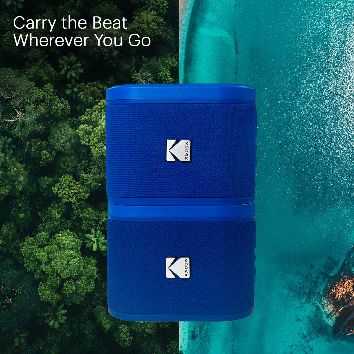 Altavoces Portátiles Inalámbricos Kodak Azul con Base Magnética y Sonido Potente