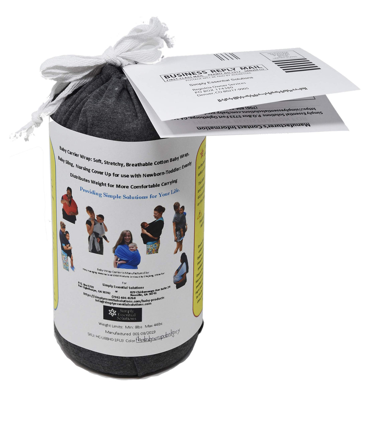 Portabebés de algodón suave, elástico, transpirable, para bebé recién nacido, distribuye uniformemente el peso para un transporte más cómodo, Gris oscuro