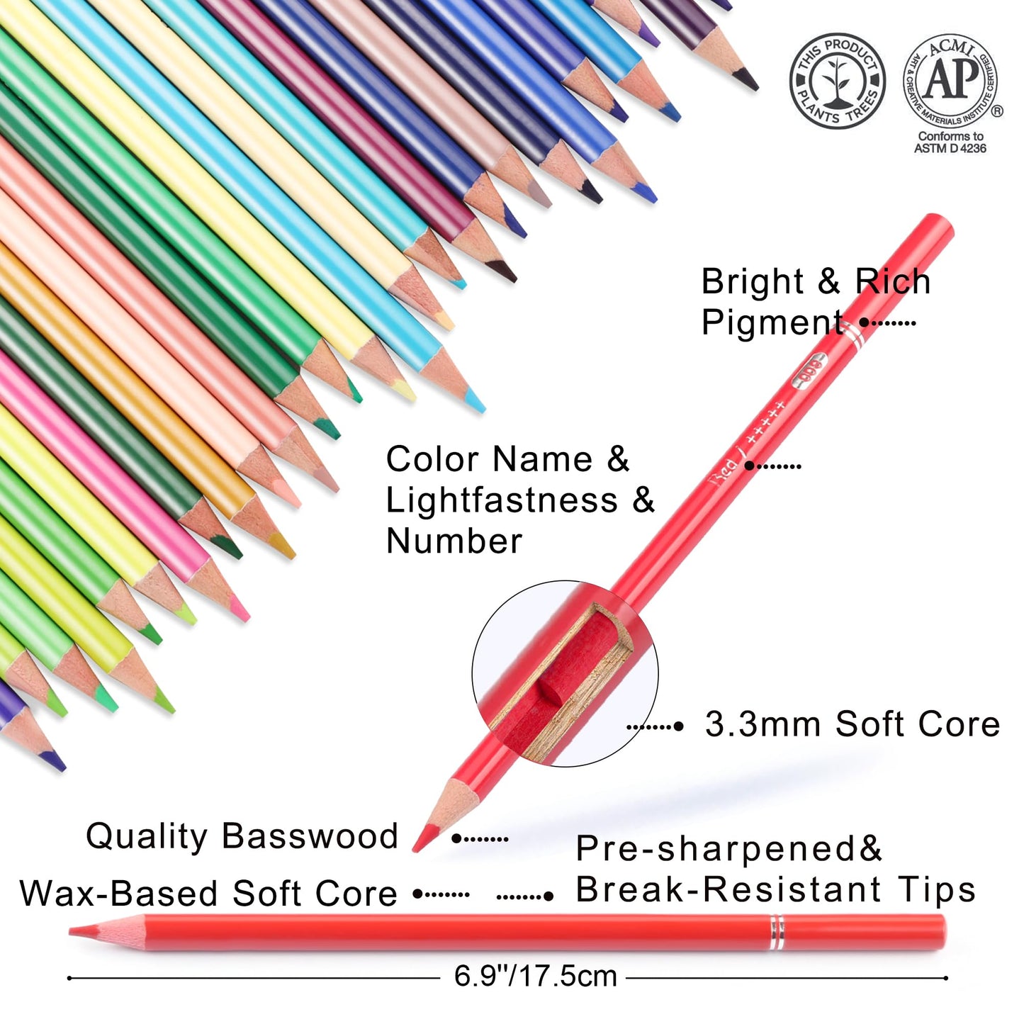 HIFORNY - Juego de 125 Lápices de Colores para Colorear Adultos, 120 Lápices de Colores Con Extras, Núcleo Suave de Artistas, Lápices de Dibujo, Suministros de Arte para Adultos