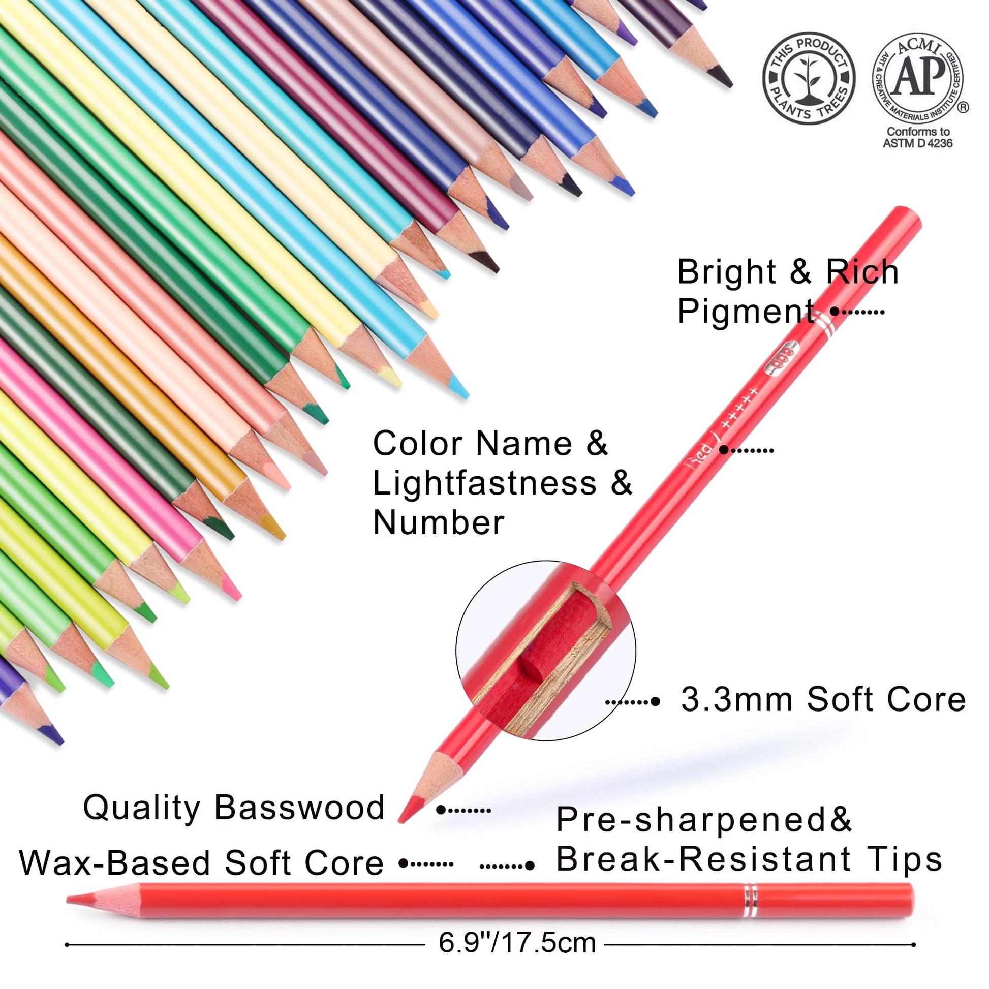 HIFORNY - Juego de 125 Lápices de Colores para Colorear Adultos, 120 Lápices de Colores Con Extras, Núcleo Suave de Artistas, Lápices de Dibujo, Suministros de Arte para Adultos