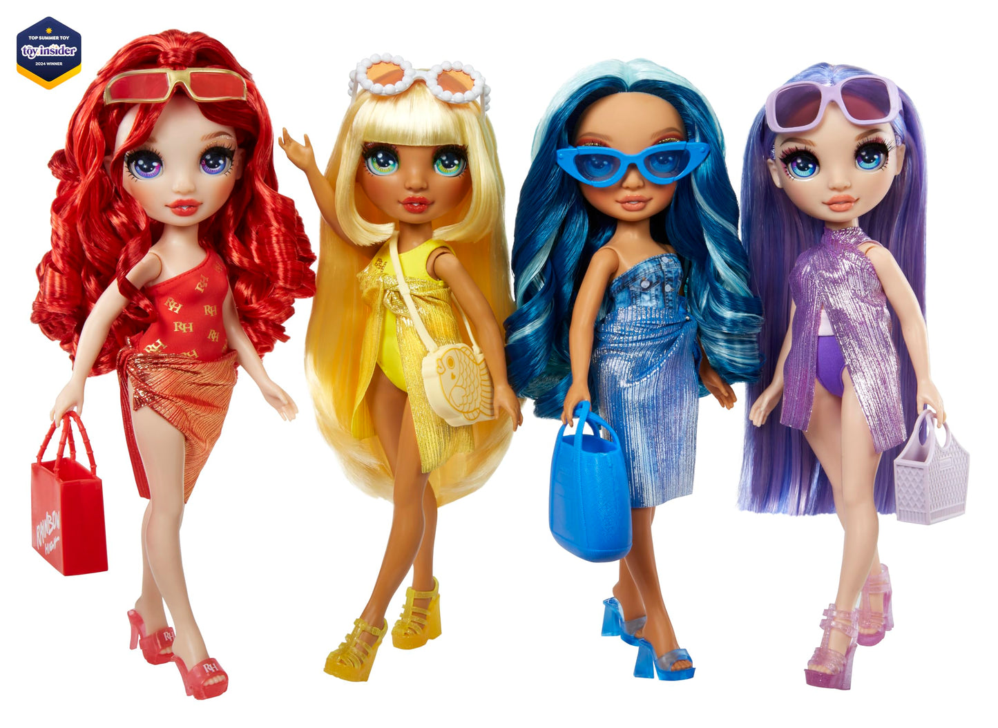 Muñeca Rainbow High Sunny Amarillo con Pareo y Traje de Baño Removible para Niños y Niñas