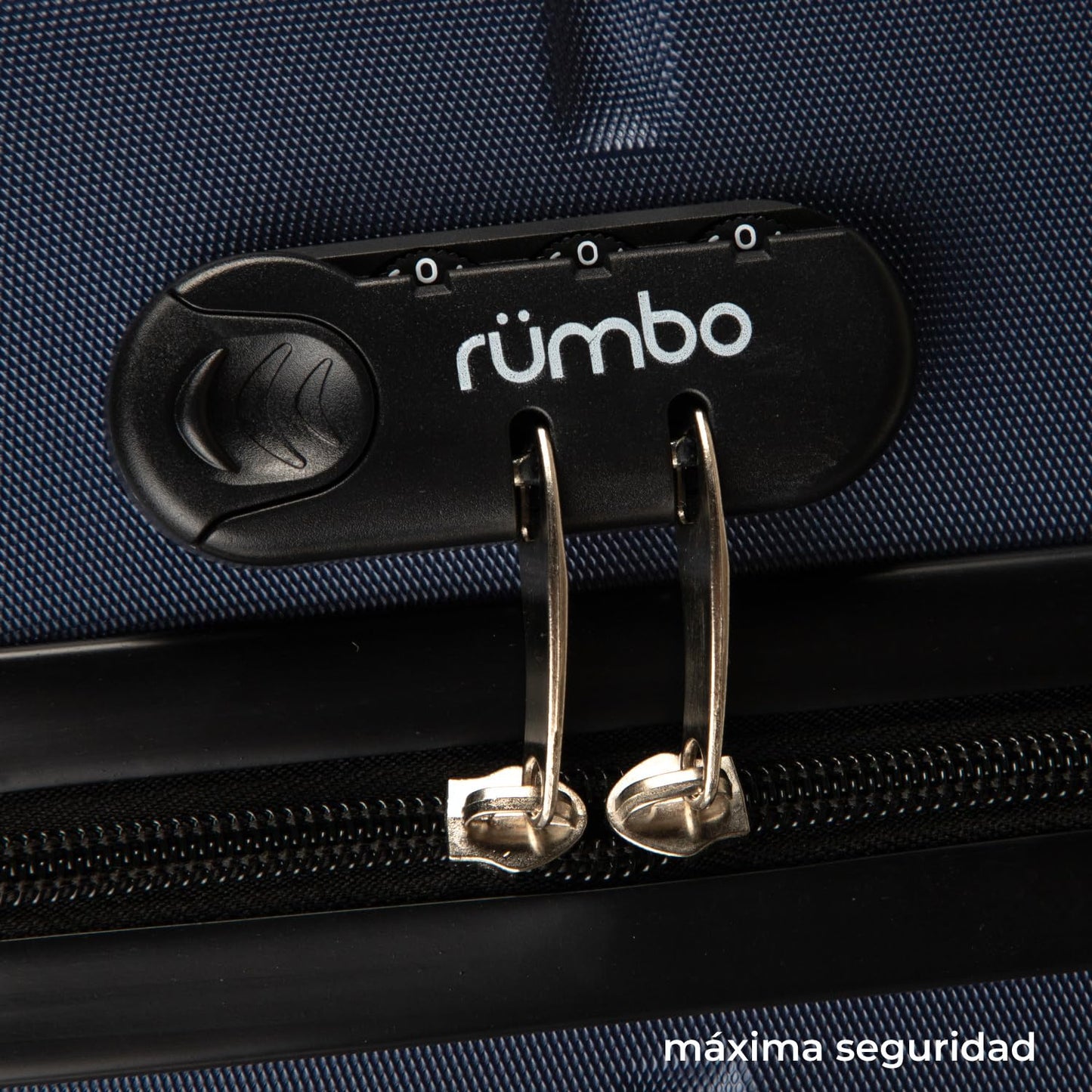 RUMBO | Maleta de Viaje Carry On 20 Pulgadas – Maleta Rígida Resistente Azul Marino – 4 Ruedas 360, Asa Telescópica y Candado de Seguridad – Material ABS Ultra Resistente – Cabina Equipaje de Mano
