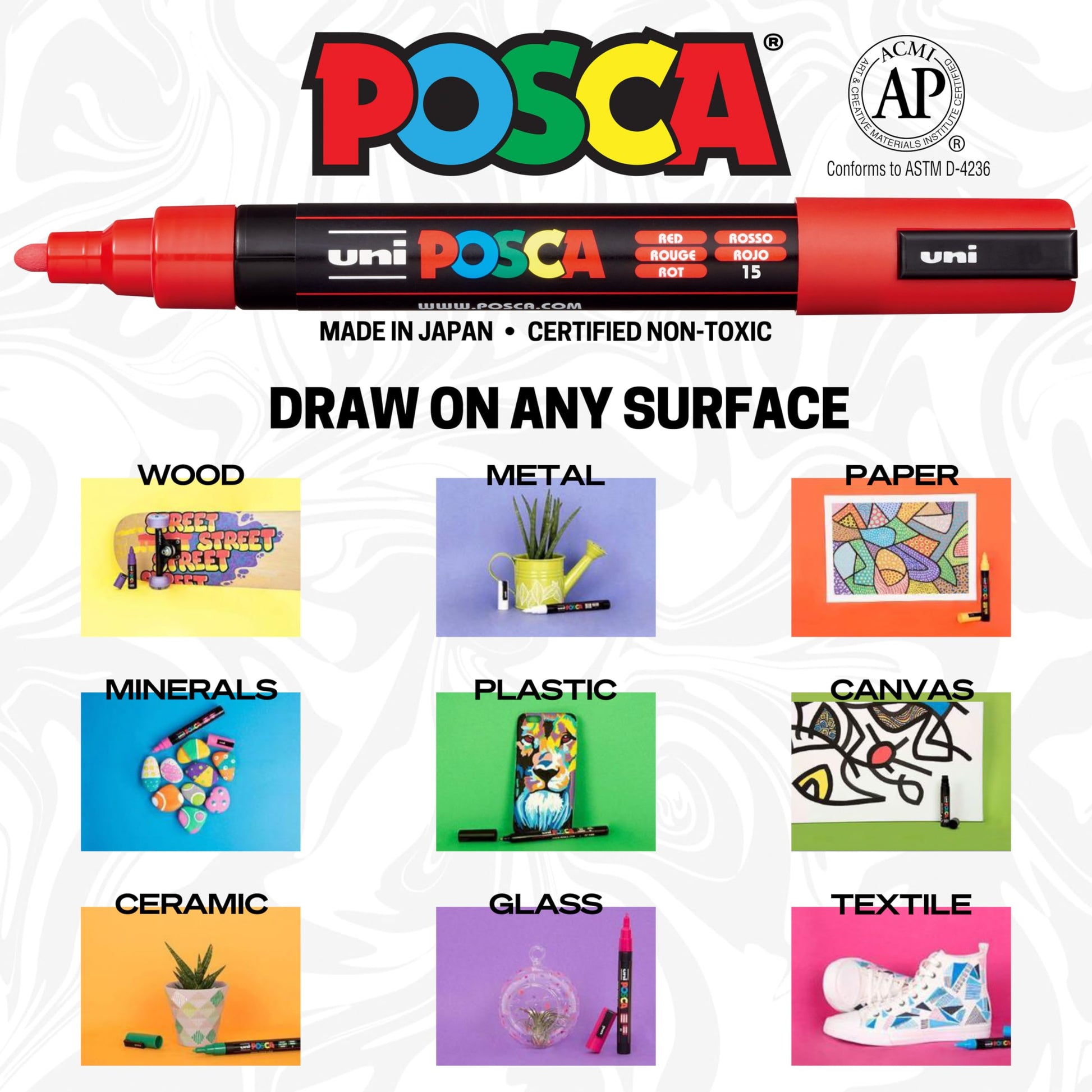 Rotuladores de Pintura Acrílica Posca Fino Juego