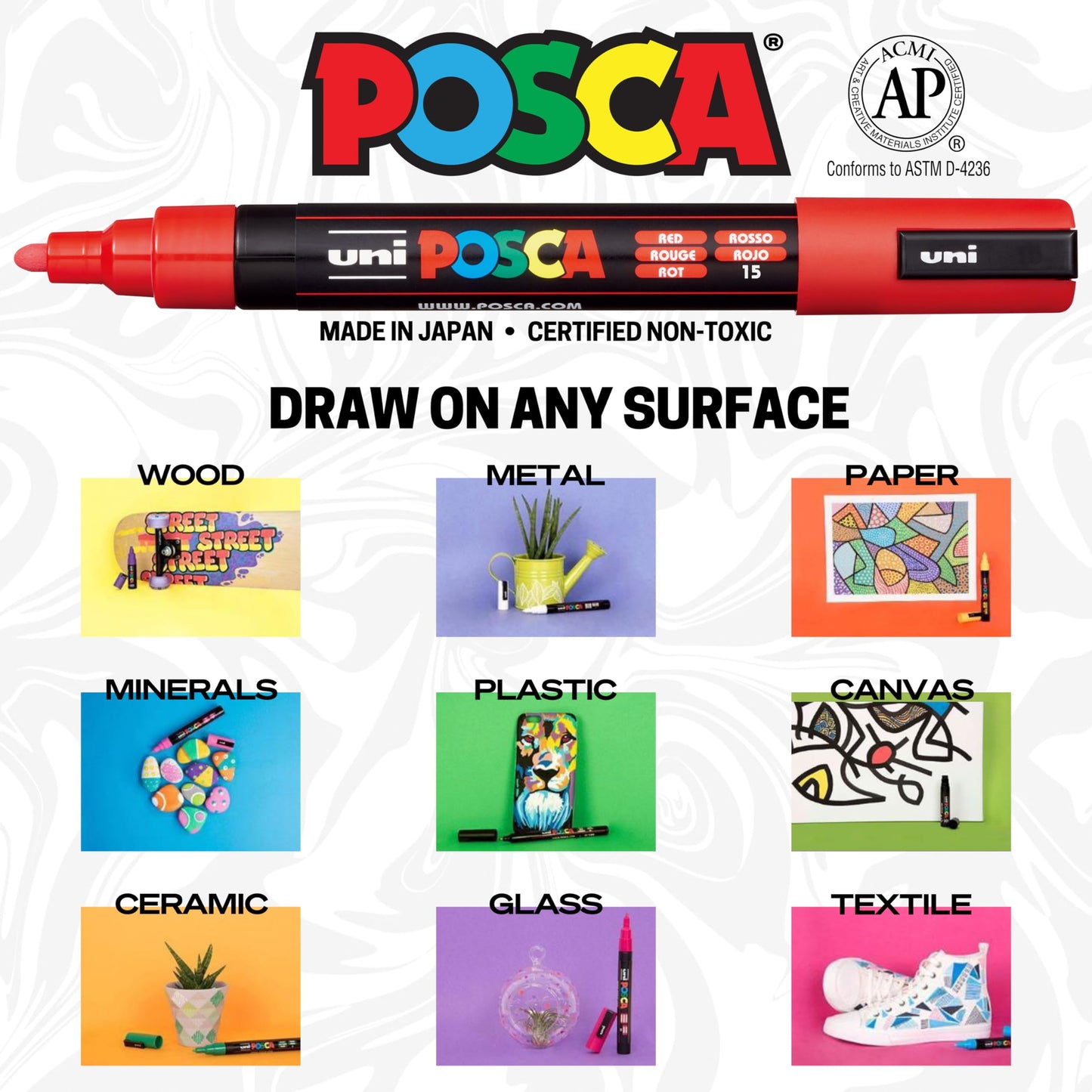 Paquete de Rotuladores Posca Multicolor PC3M8C