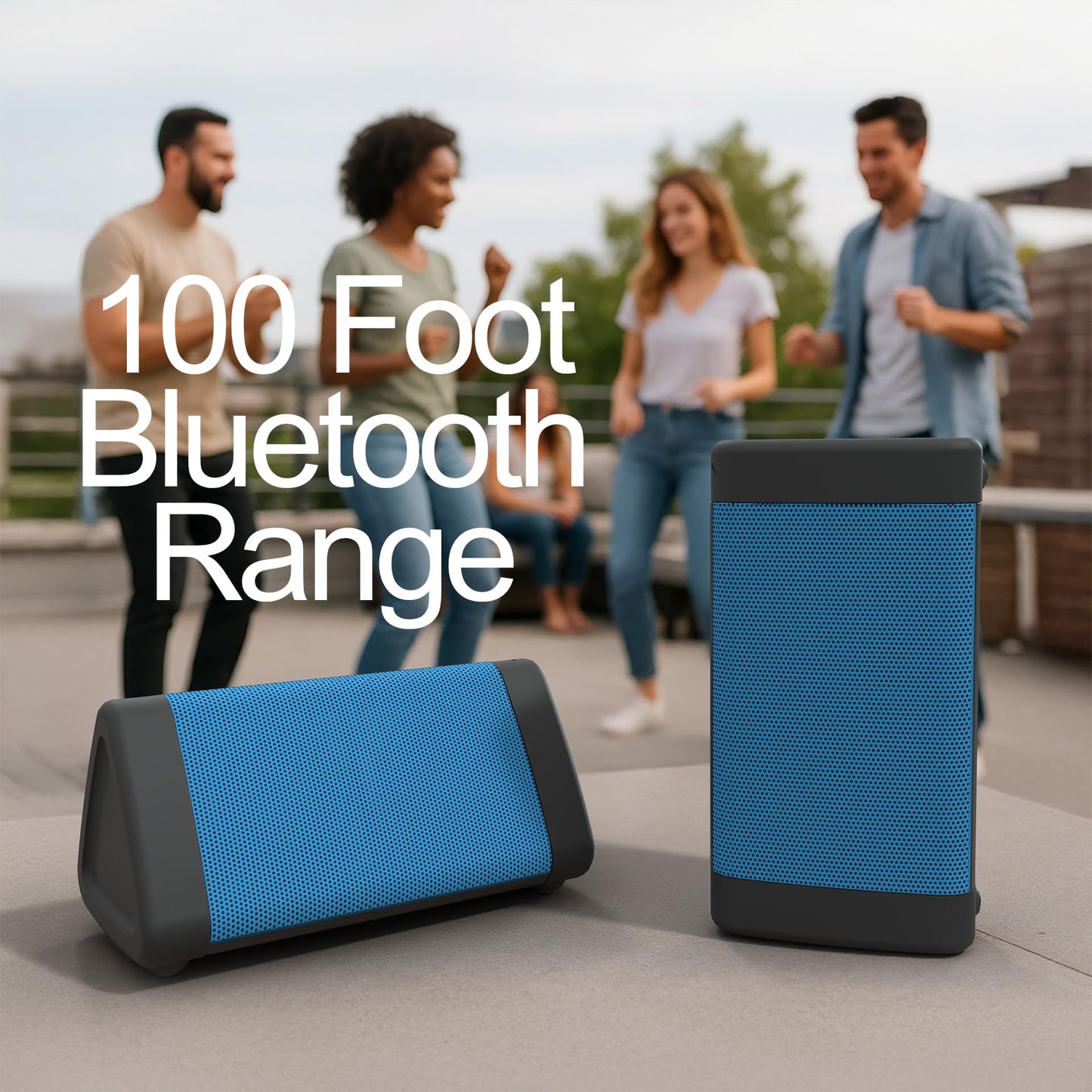 Cambridge Soundworks OontZ Angle 3 Next Generation Ultra Portable Wireless Bluetooth Speaker : Louder Volume 10W+, More Bass, Water Resistant, Perfect Speaker for Golf, Beach, Shower & Home (Blue)