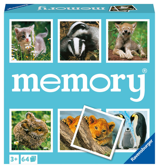 Juego de Memoria Ravensburger Animal Babies Divertido para Niños a Partir de 3 Años
