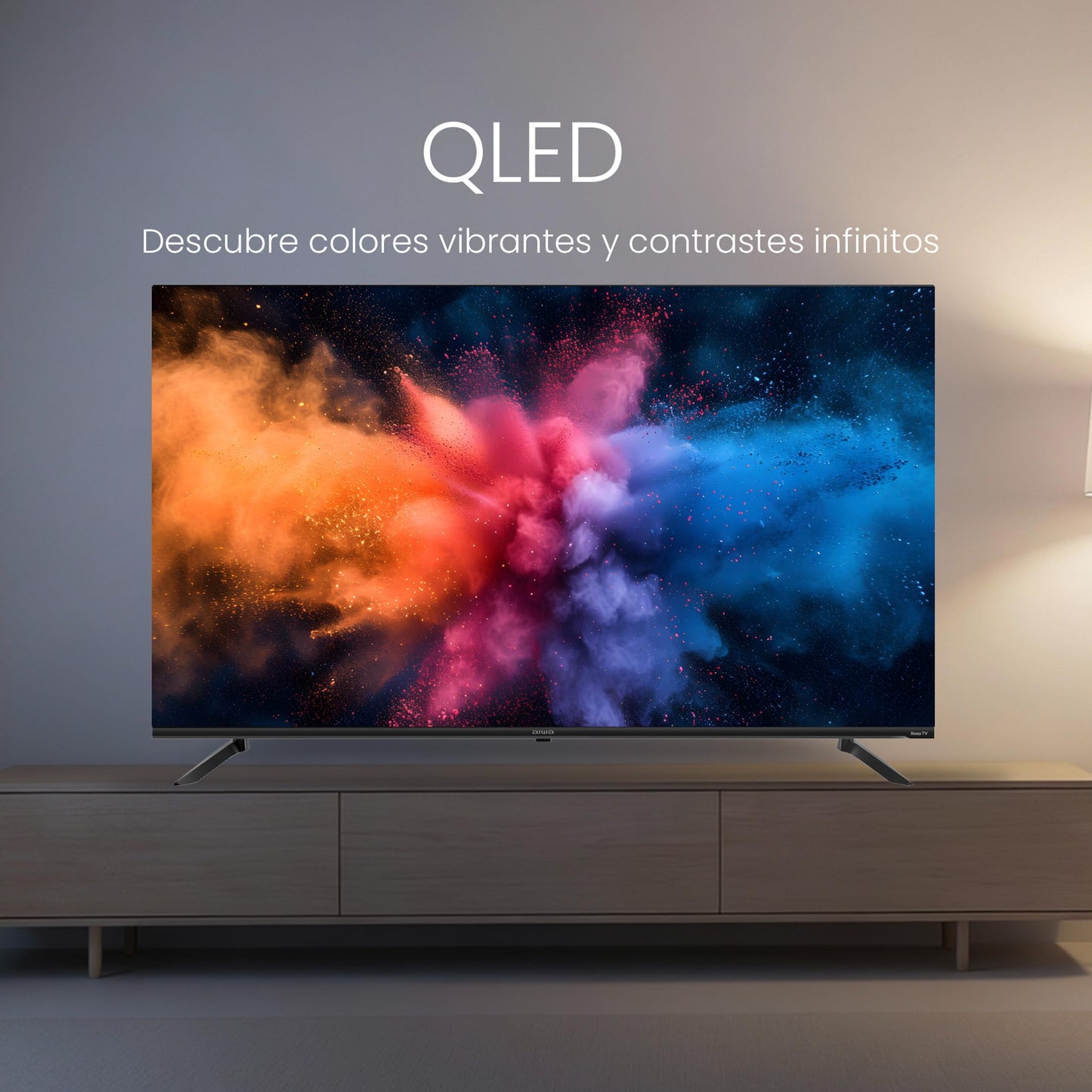 Aiwa Pantalla Smart Tv 65 Pulgadas Qled 4K Uhd Aw65rkq Compatible con Apple Airplay, Homekit, Alexa y Google Home - Roku Tv Integrado con B?squeda por Voz, Hdmi, Wifi y Acceso a Apps de Streaming