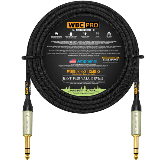 Cable Star-Quad WBC-PRO Negro Ultra Silencioso de 125 Pies con Conectores Amphenol Dorados