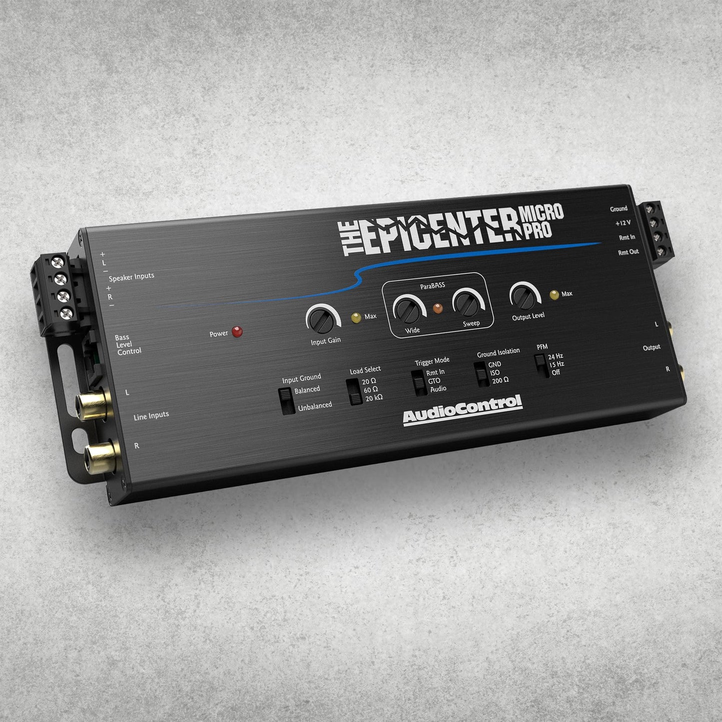 AudioControl The EPICENTER Micro PRO Procesador digital de restauración de graves y convertidor de salida de línea, maximizador de amplificador de graves de audio para automóvil con control remoto ACR