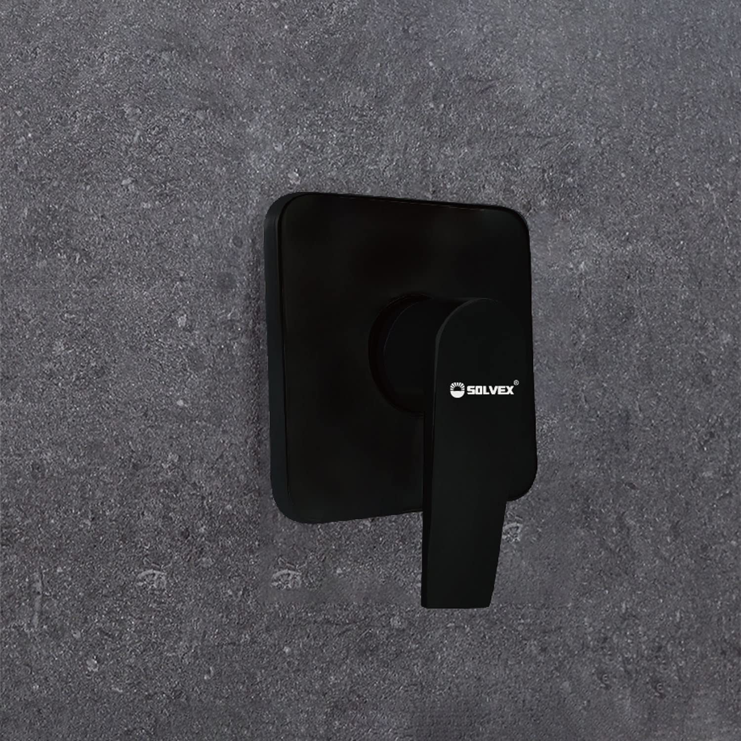 Juego de Grifos SOLVEX Negro Mate con Cabezal de Ducha de Lluvia Cuadrado de 8 Pulgadas para Baño