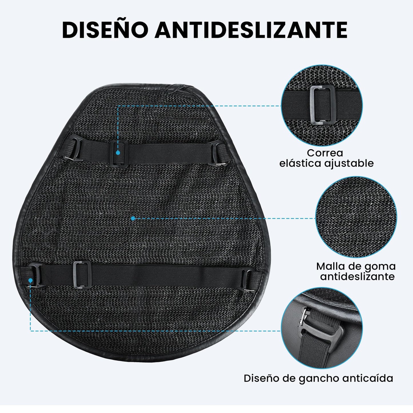 Kayoosi Cojín de Asiento de 3D, Material de Gel de Alta Elasticidad, Absorción de Impactos, Cómodo y Transpirable