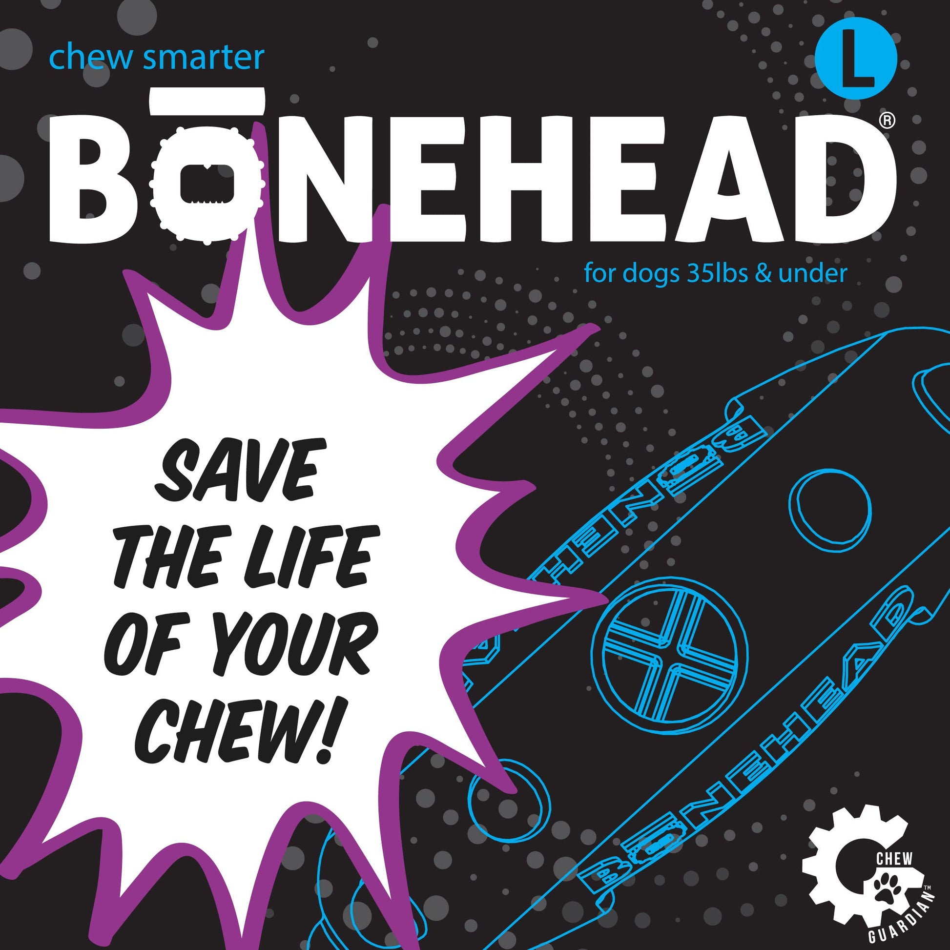 Himalayan Dog Chew Bonehead - Soporte grande para masticar perros asegura masticables para perros, masticar más inteligente y más tiempo, estimula a tu perro, sostiene masticables de yak con cierre de