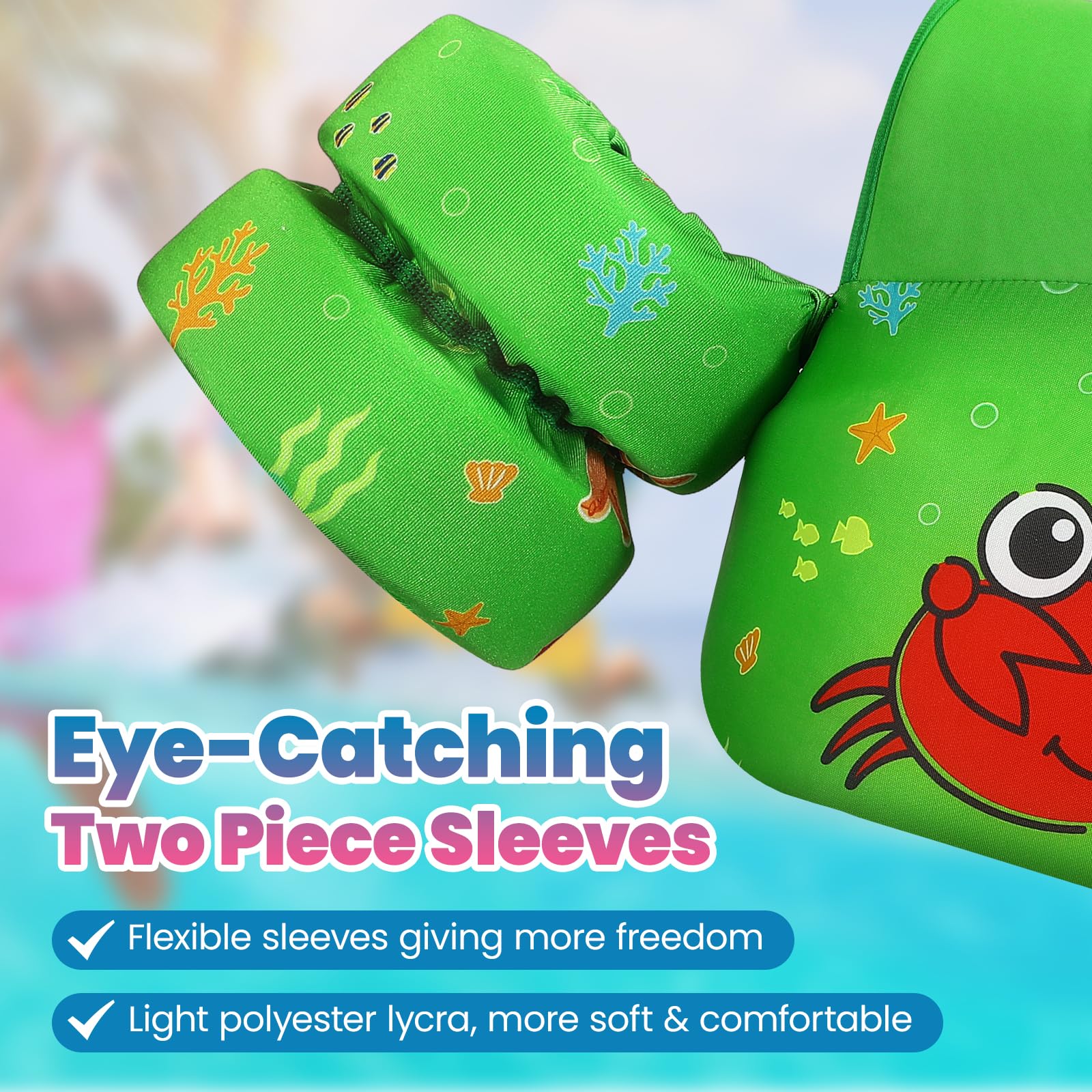 HeySplash - Chaleco de natación para niños, flotadores de Piscina para niños pequeños, Apto para 31 a 66 Libras, Chaleco de natación para niños con Correa Ajustable, Chamarra de natación