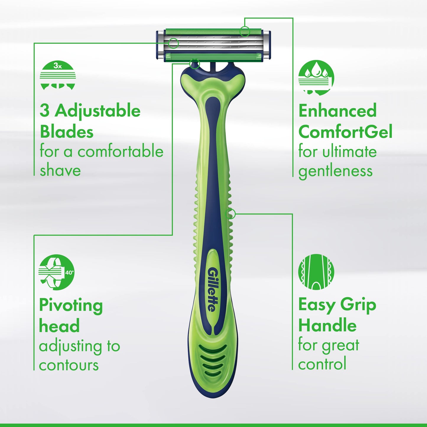Gillette Sensor 3 Disposable Razors Men's 4 Each