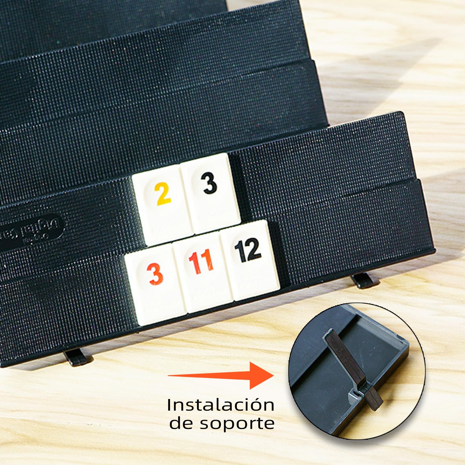 IRUEJFSR Rummy Juegos de Mesa Adultos, con 4 Soportes Antideslizantes, Adecuado para Piles Juego de Mesa de Reuniones Familiares y Amigos