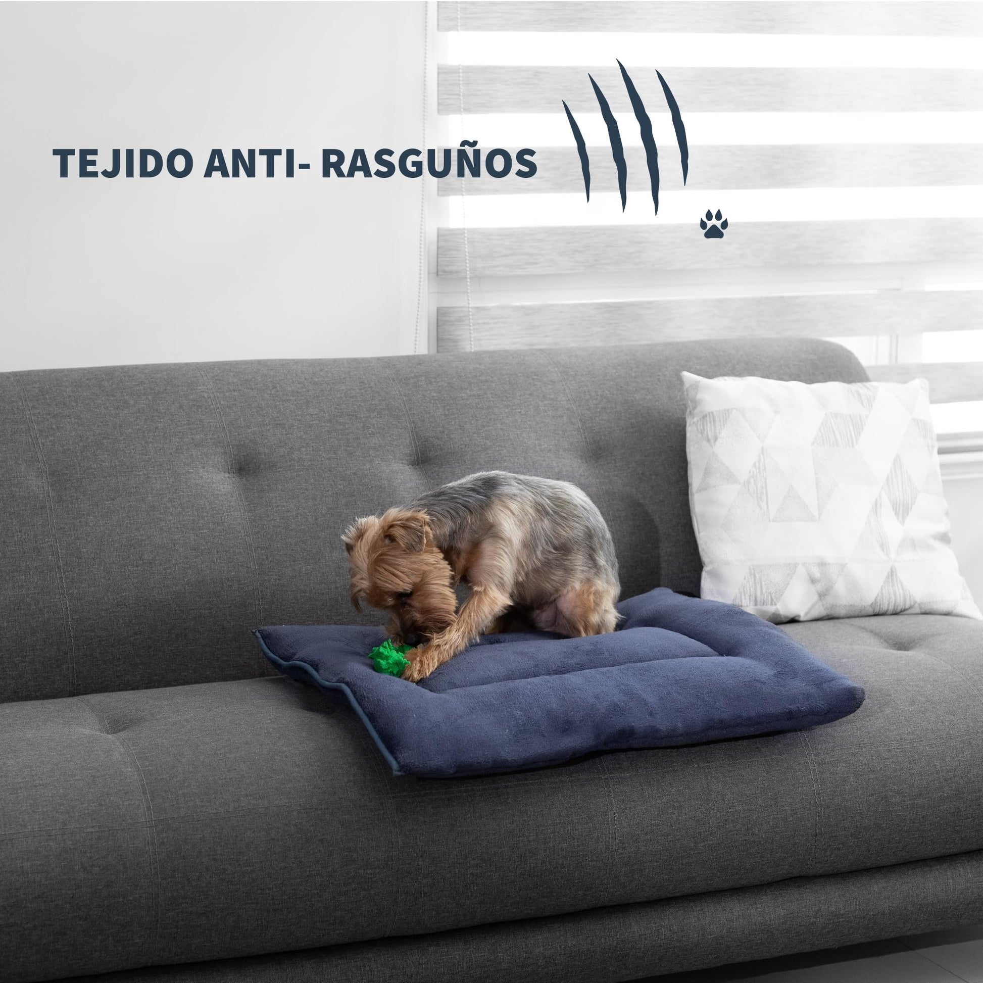 Cama para Mascotas PET TO BED Marino Suave Esponjosa Térmica Lavable