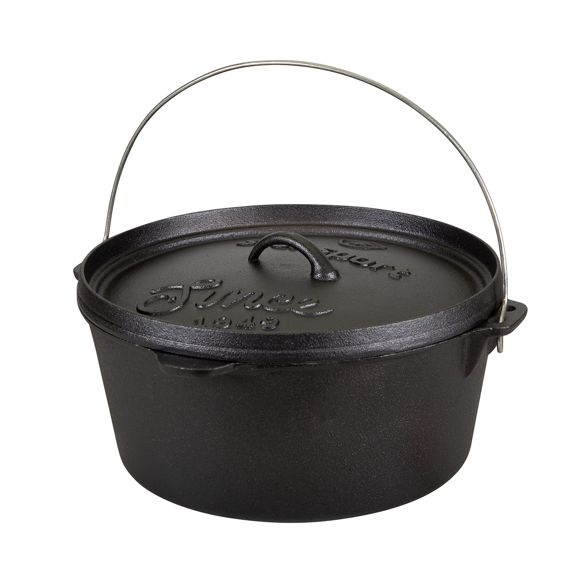 Stansport 16033 - Horno holandés de Hierro Fundido presazonado, 8 Cuartos de galón, sin Patas