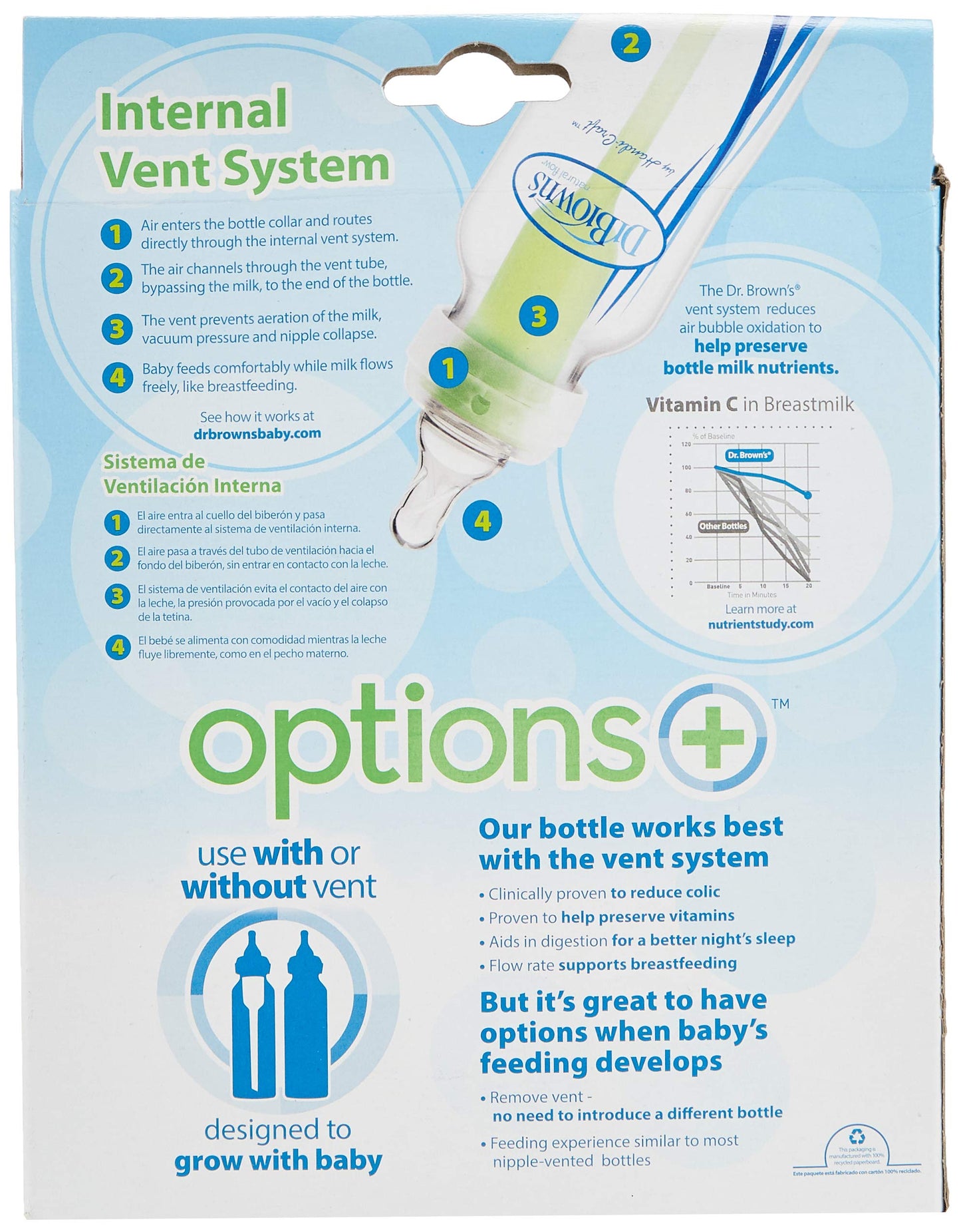 Dr. Brown's Options Narrow Bottle, 3 pack, clear, 4 ounce