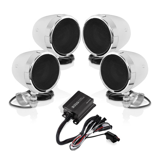Boss Audio MC470B Bluetooth Enabled Motorcycle/UTV Speaker and 4-Channel Amplifier System