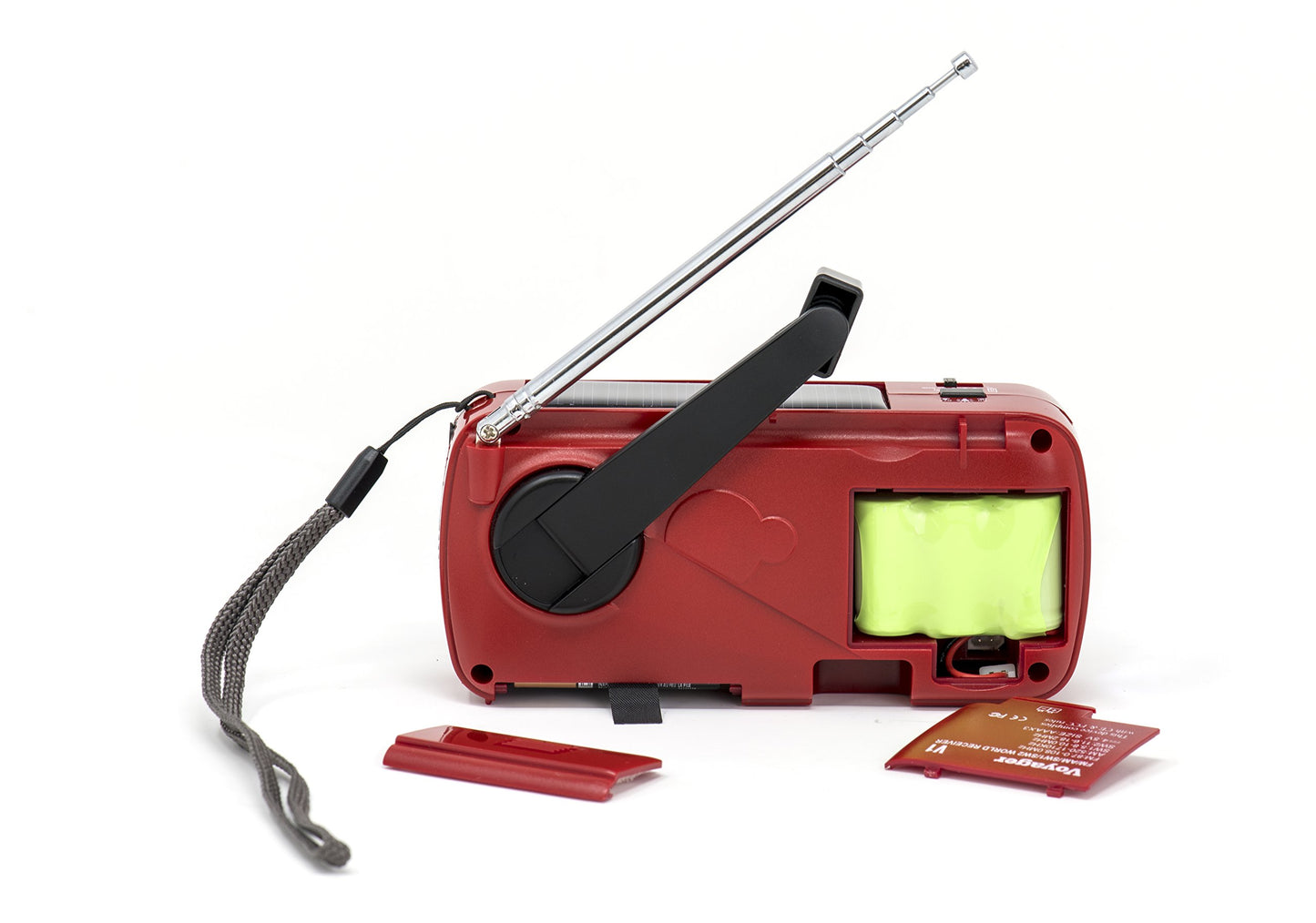Kaito v1r Voyager Solar/Dinamo Am/FM/SW Radio con Cargador de teléfono Celular de Emergencia y 3-LED Linterna, Rojo