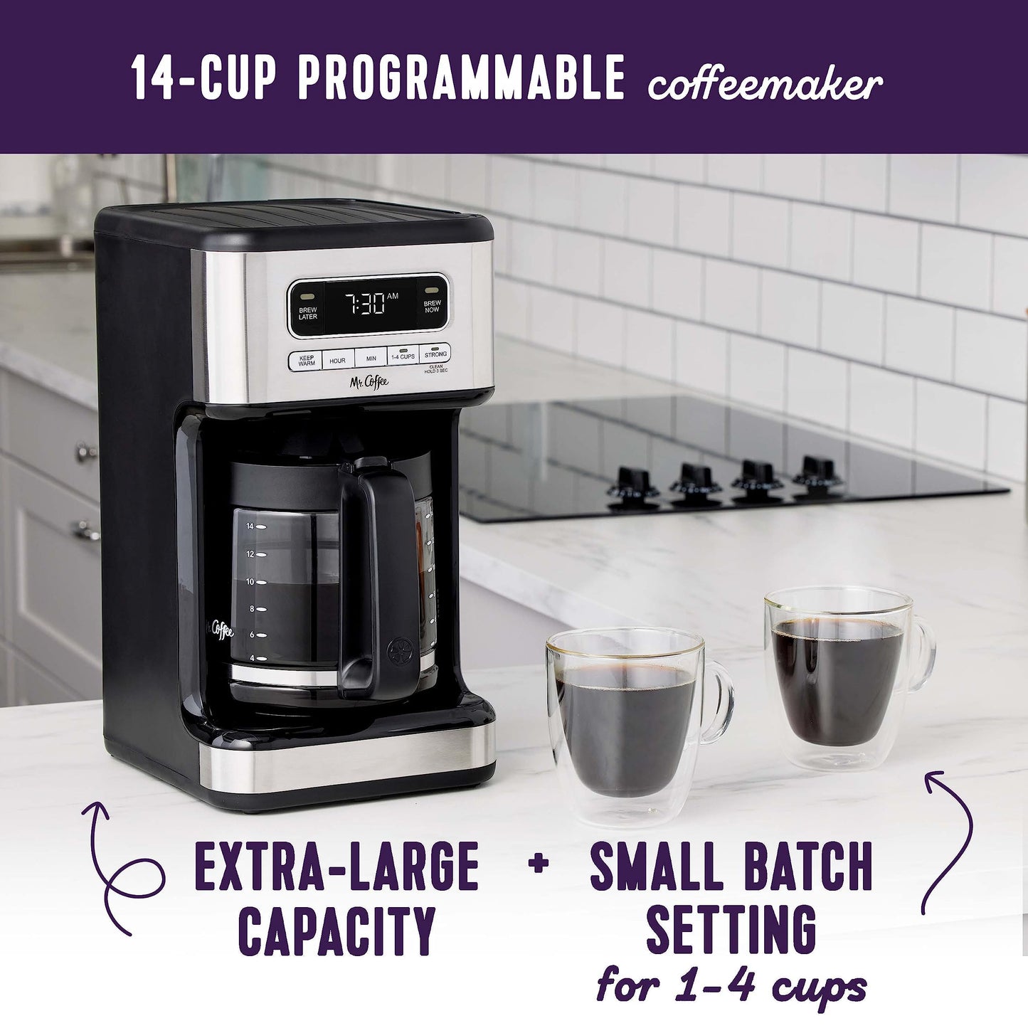 Cafetera Programable Mr. Coffee Acero Inoxidable 14 Tazas