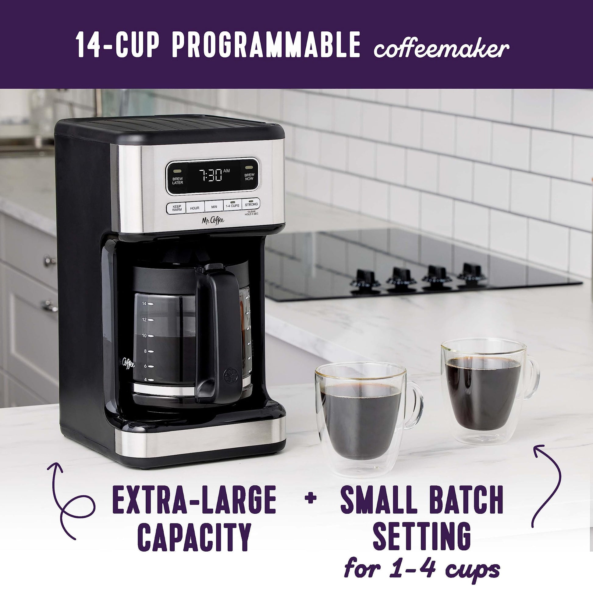 Cafetera Programable Mr. Coffee Acero Inoxidable 14 Tazas